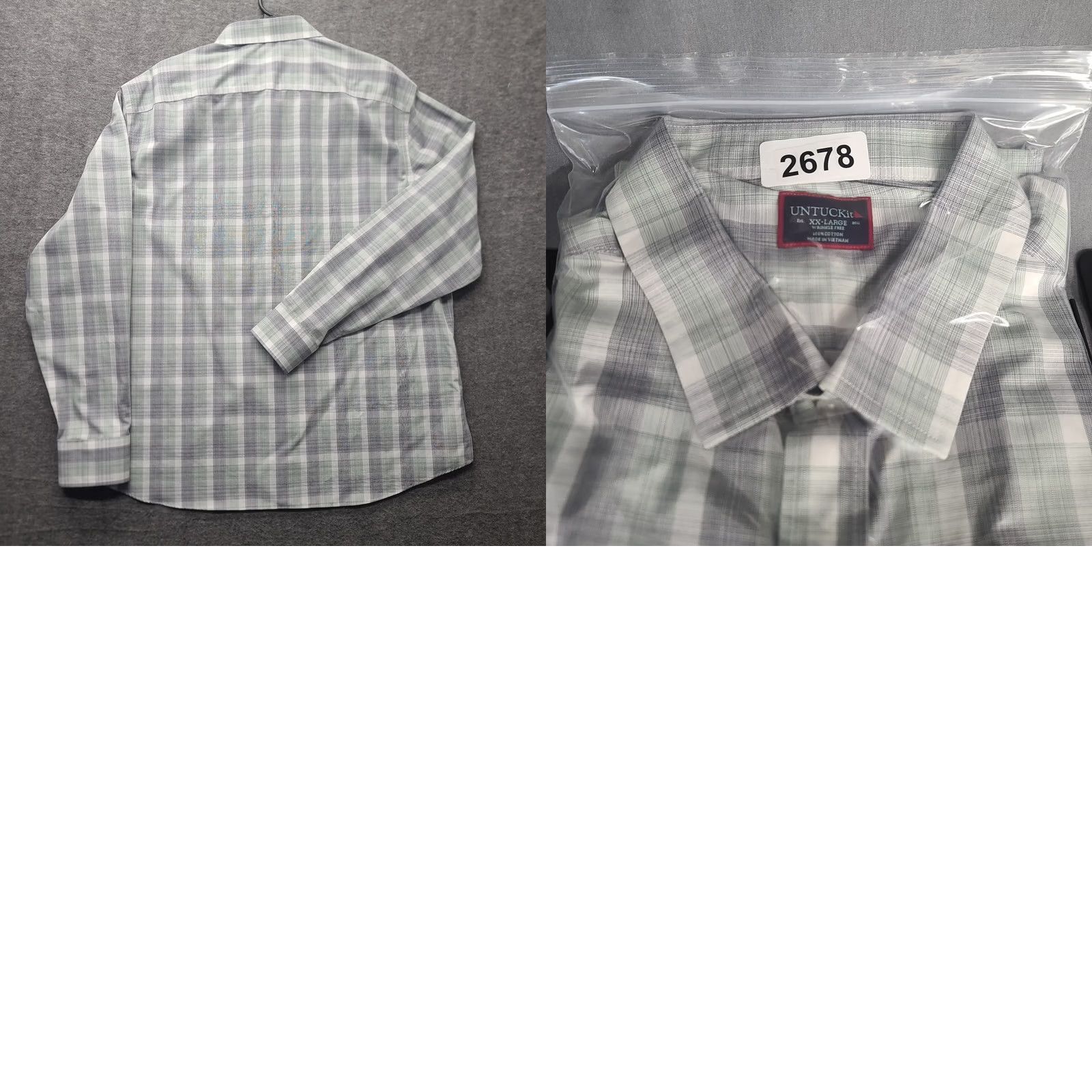 UNTUCKit UNTUCKit Shirt Mens XXL Regular Fit Long Sleeve Wrinkle Free Cotton Plaid Button-Up Size US XXL / EU 58 / 5 - 9 Thumbnail