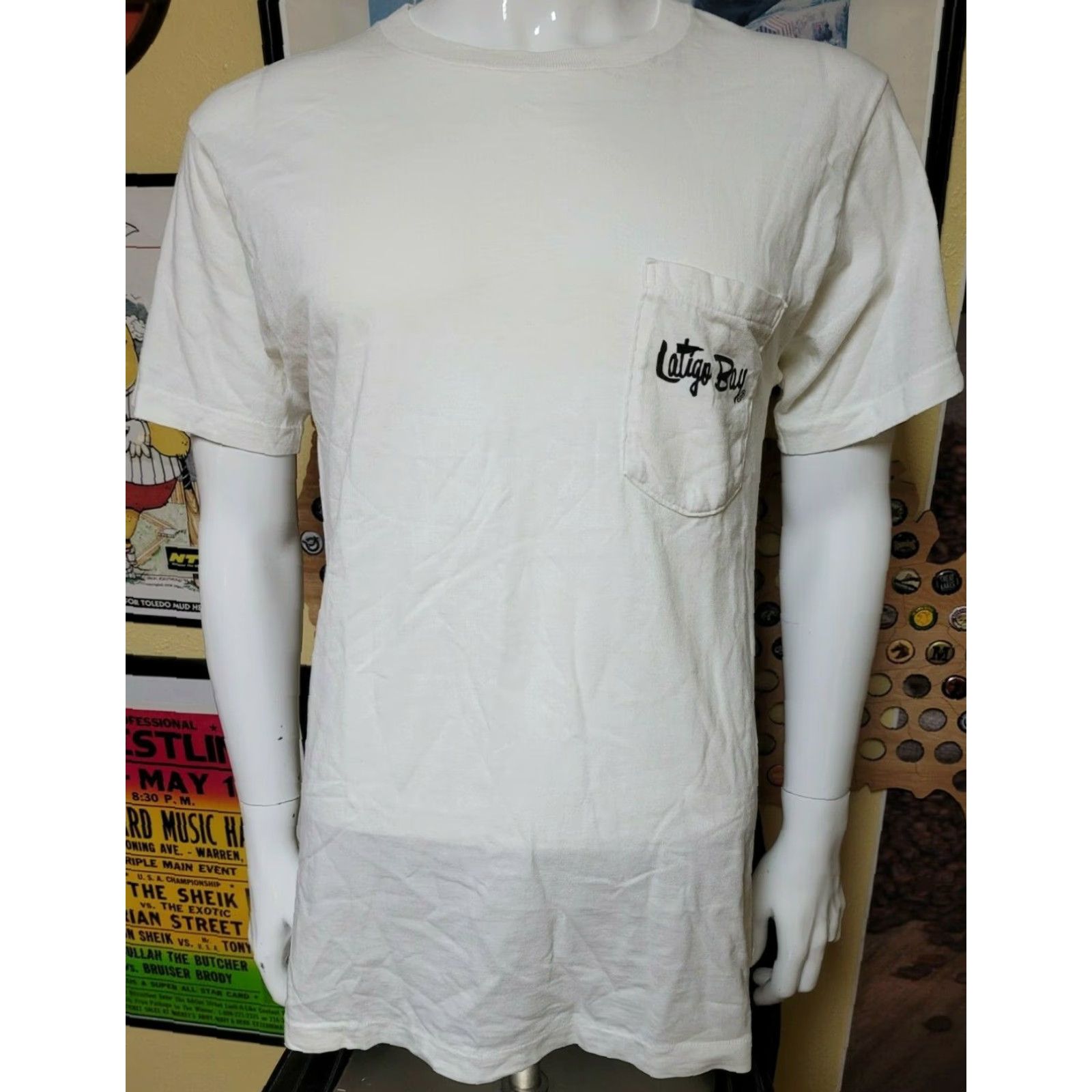 Vintage VTG 80s Latigo Bay Pocket T Shirt Medium White Mens 80s Beach Wind Surfing Scene OG Size US M / EU 48-50 / 2 - 2 Thumbnail