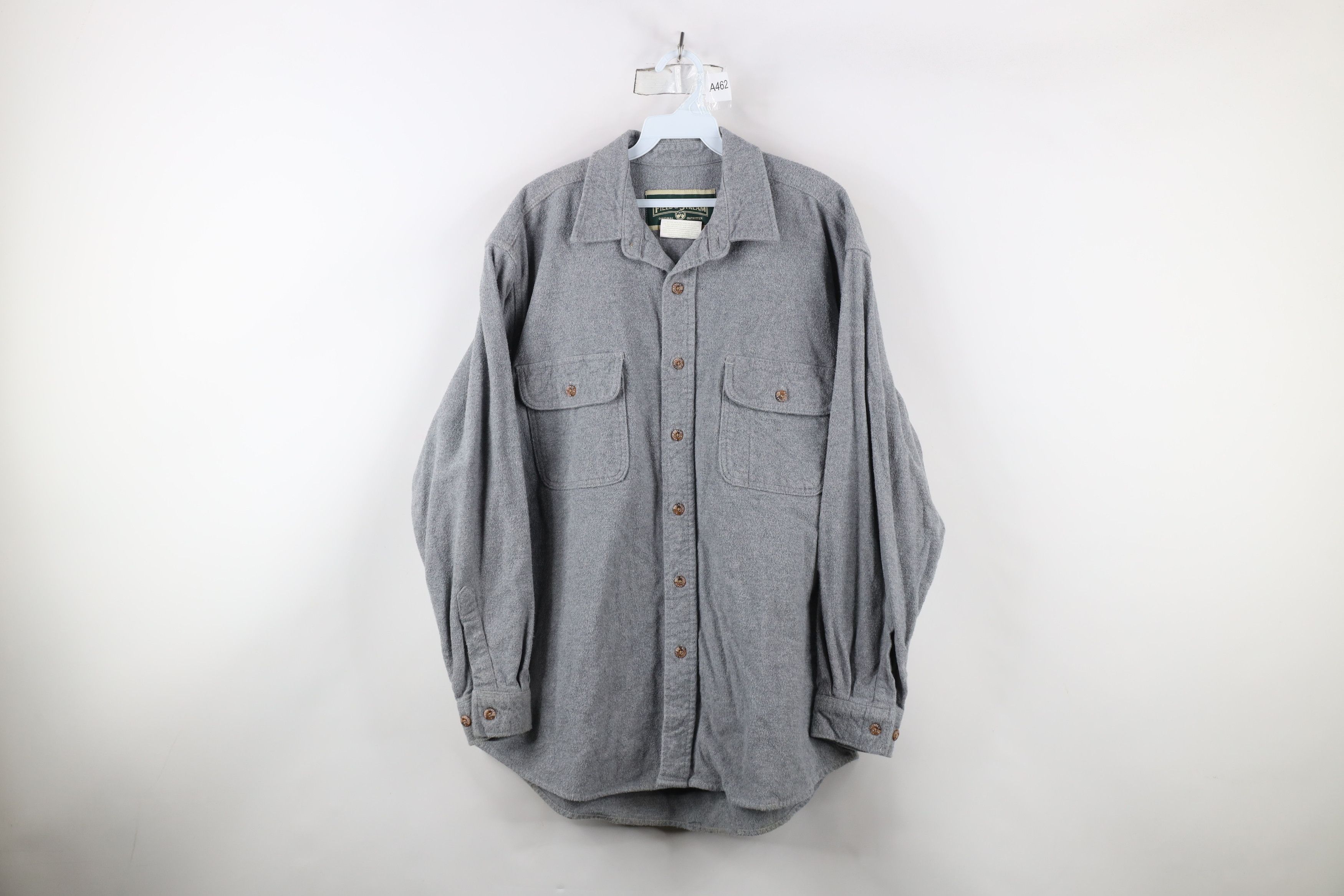 Vintage Vintage 90s Streetwear Chamois Cloth Button Shirt Gray Size US L / EU 52-54 / 3 - 1 Thumbnail