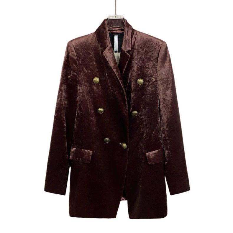 Brunello Cucinelli Brunello Cucinelli Burgundy Velvet Blazer Size US S / EU 44-46 / 1 - 1 Thumbnail