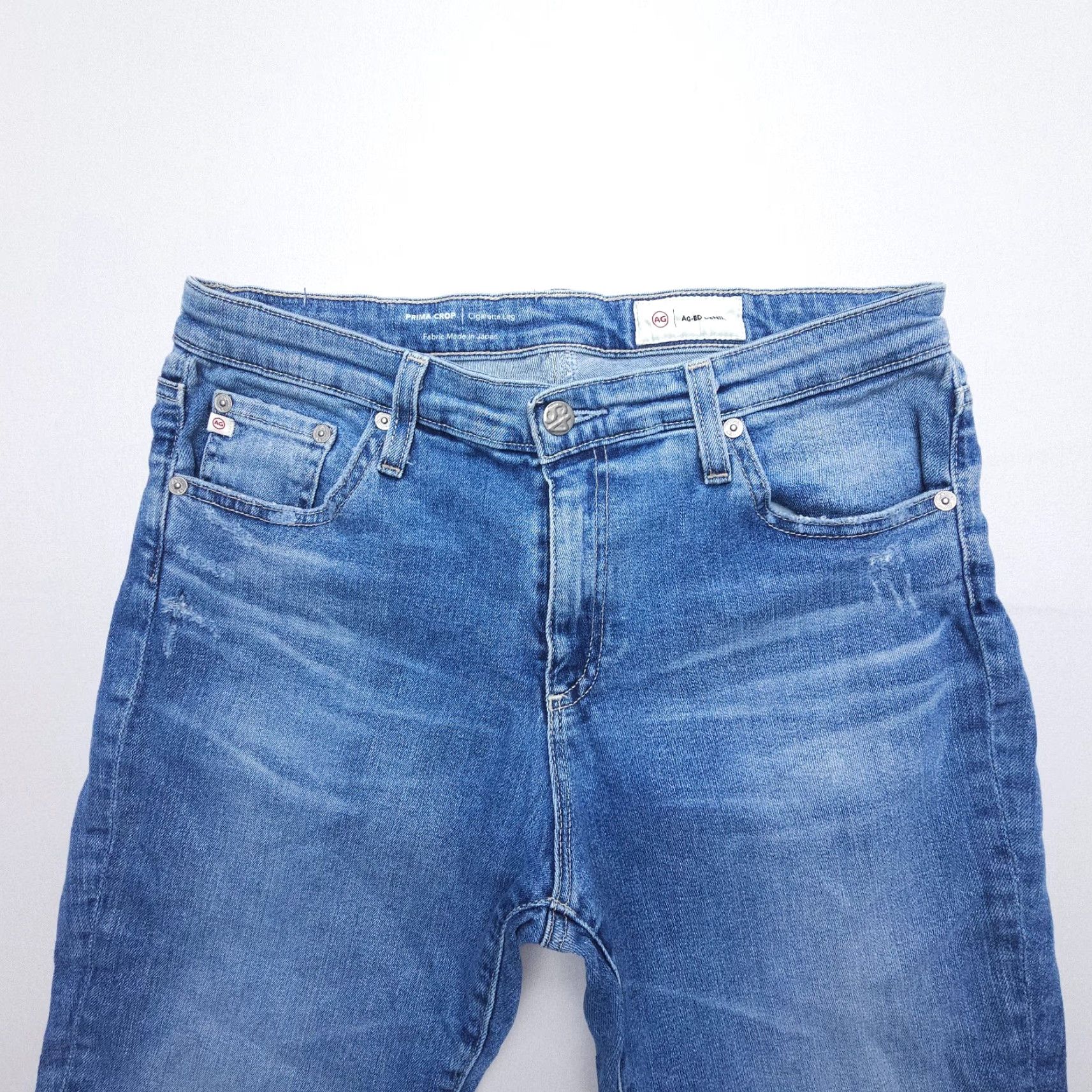 Denime AG Adriano Goldschmied Prima Crop Cigarette Leg Jeans 30 Denim Women Regular Blue 5-Pocket Inseam 26 Vintage No Astr. Size 30" / US 8 / IT 44 - 4 Thumbnail