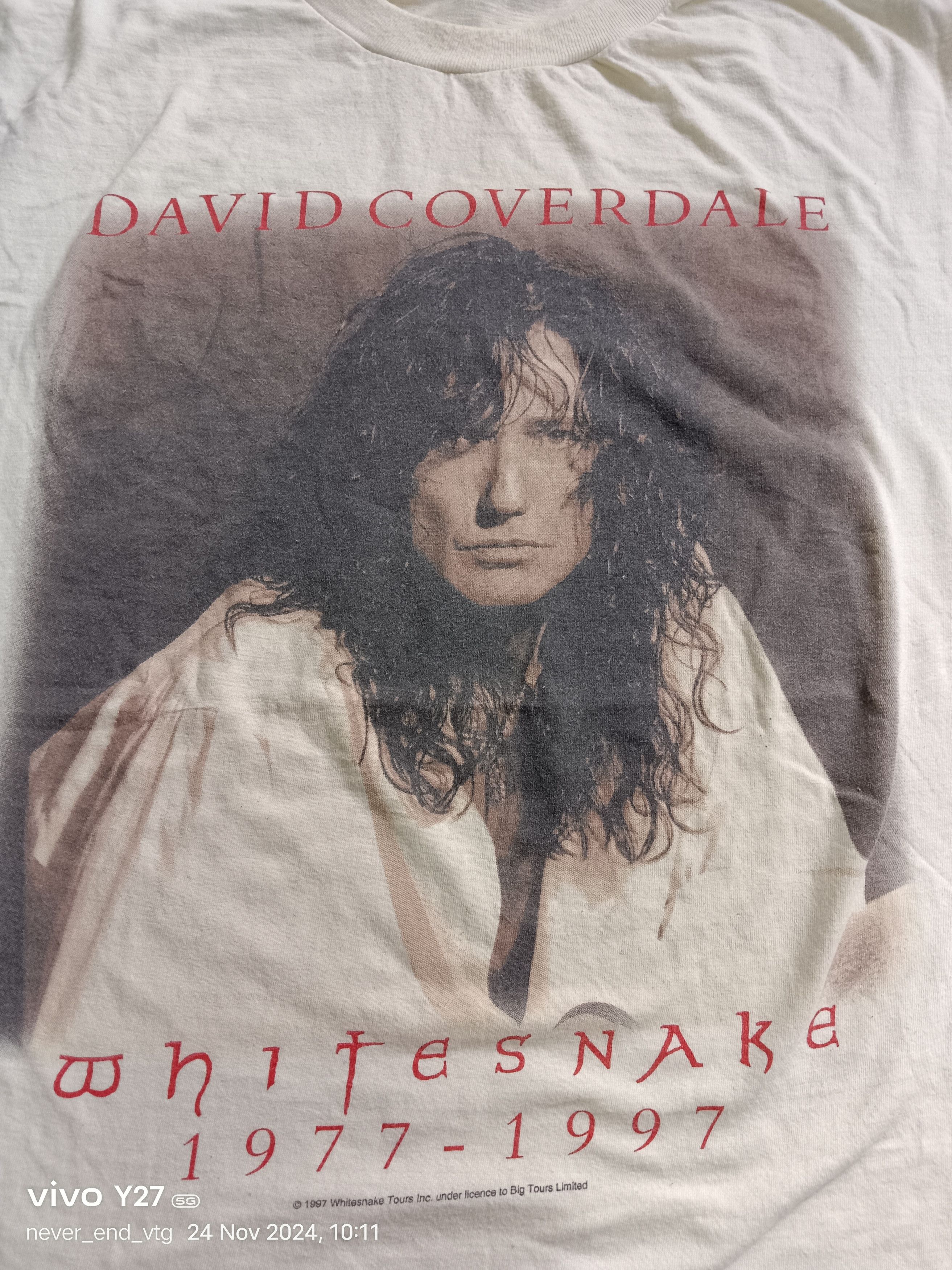 Band Tees VINTAGE DAVID COVERDALE WHITHESNAKETOUR TEE Size US XL / EU 56 / 4 - 4 Thumbnail