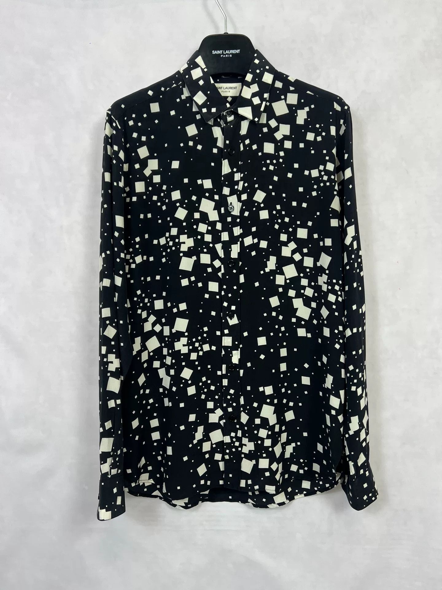 Saint Laurent Paris Saint Laurent Black and White Square Shirt Size US M / EU 48-50 / 2 - 1 Thumbnail