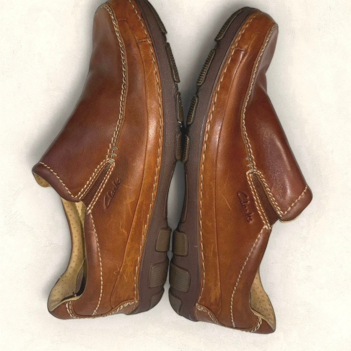 Clarks Clark’s Active Air Technology Brown Slip on Loafers Men sz 9 Size US 9 / EU 42 - 4 Thumbnail