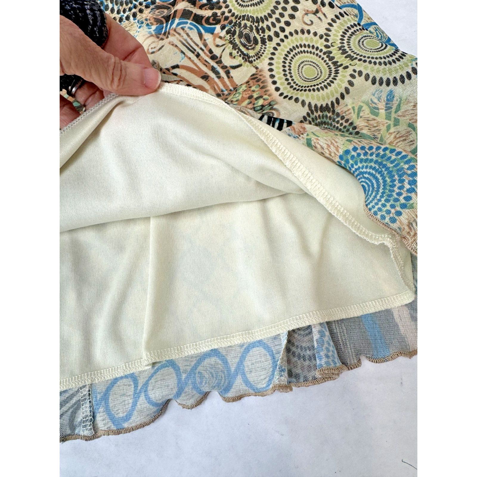 Other Y2K Vintage Print Skirt Sheer Overlay Molly & MaxBoho Small Size 27" / US 4 / IT 40 - 6 Thumbnail