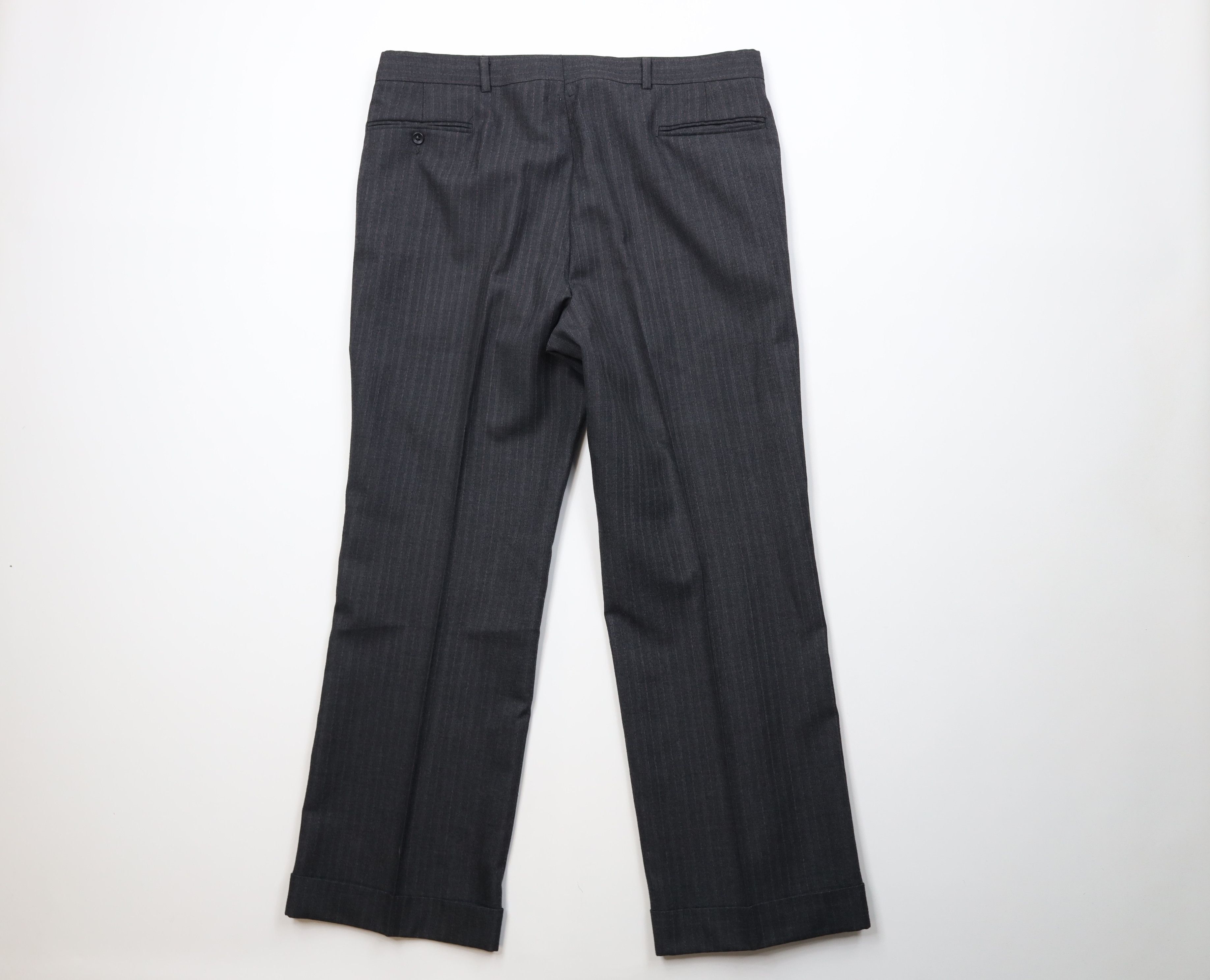 Vintage Vintage 70s Streetwear Knit Pinstriped Wide Leg Chino Pants Size US 36 / EU 52 - 9 Thumbnail