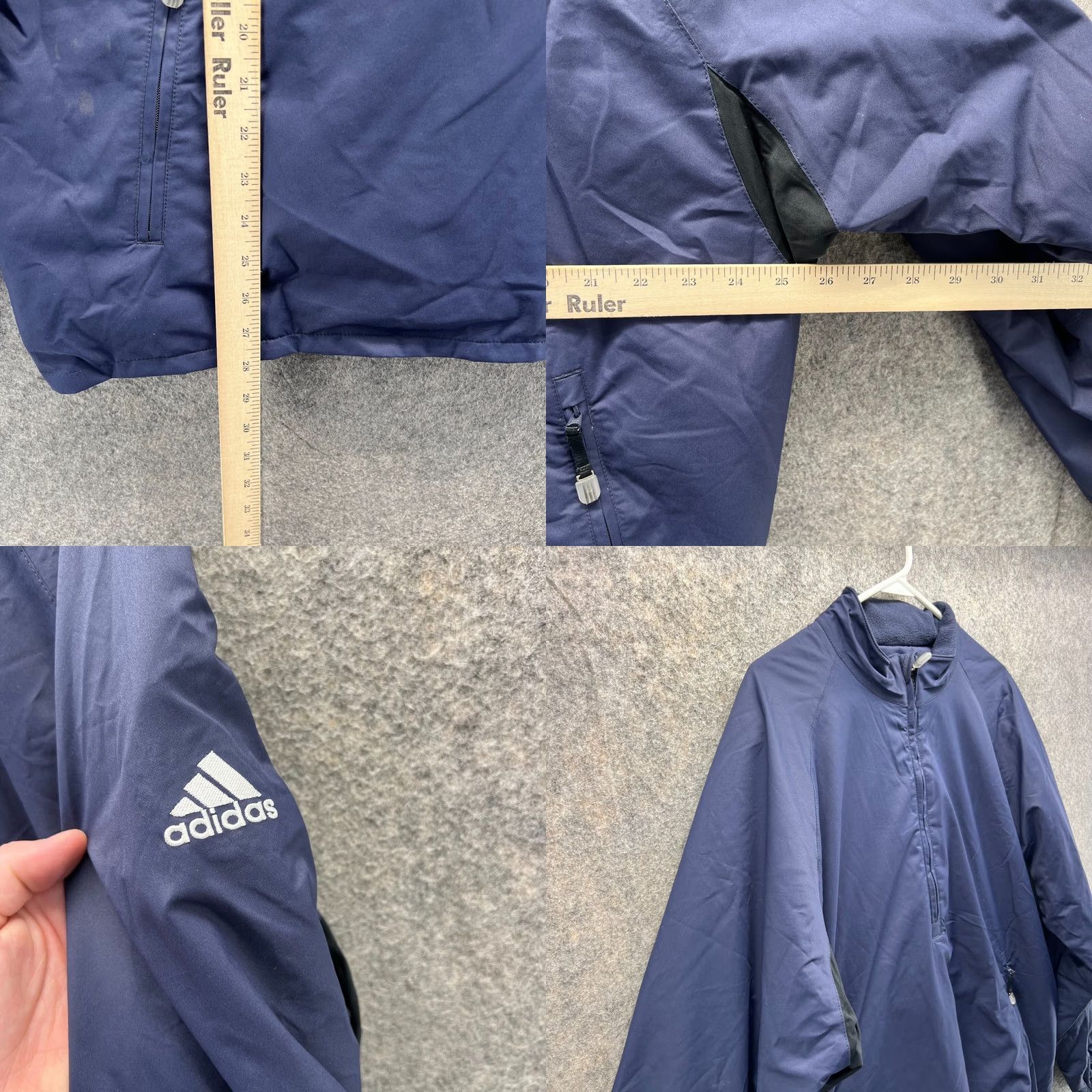 Adidas Adidas Jacket Men Large Blue Bomber Anorak Polyester Half Zip Clima Proof Vtg Size US L / EU 52-54 / 3 - 8 Thumbnail