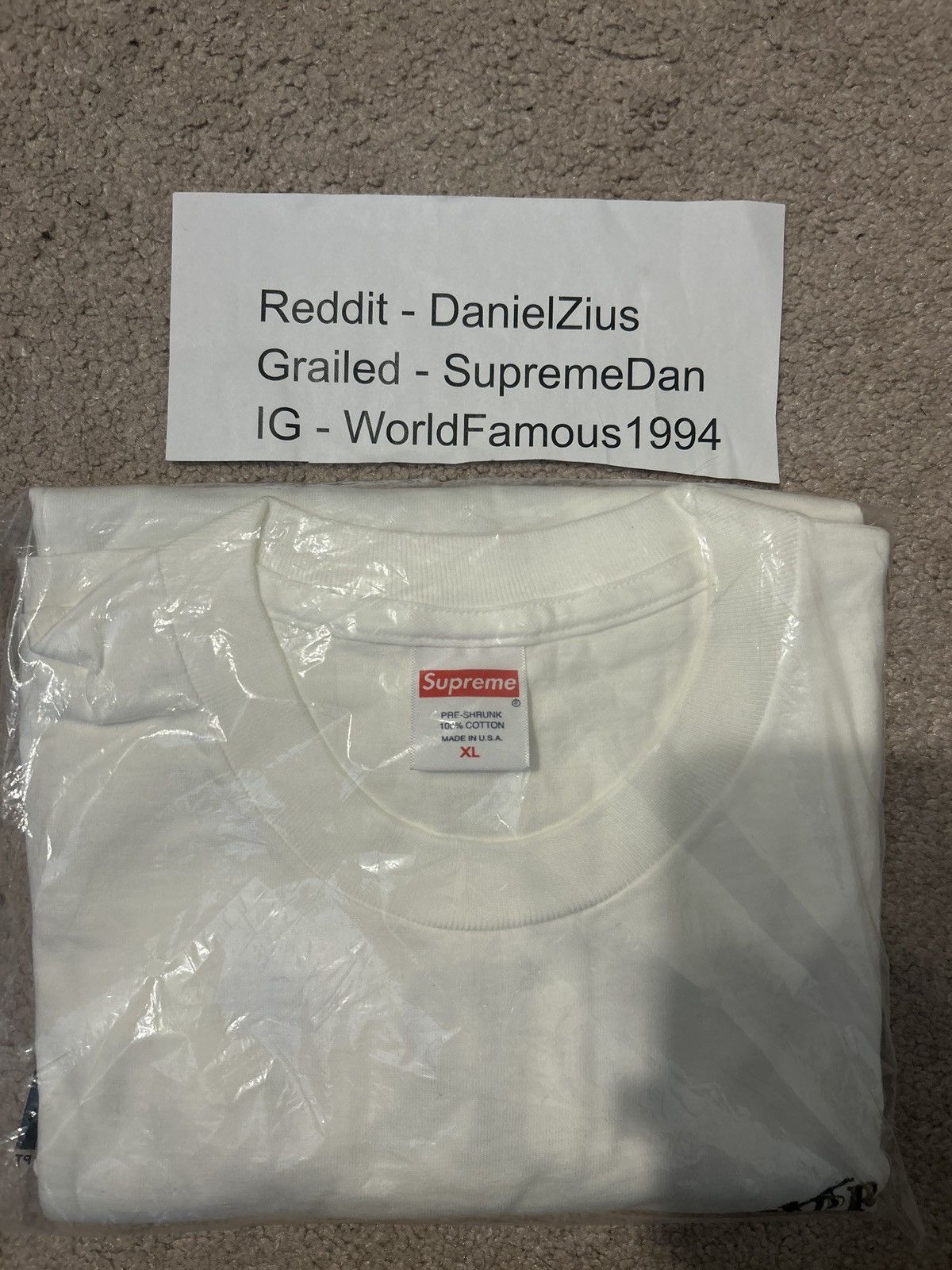 Supreme Supreme Laugh Now Tee 'White' Size US XL / EU 56 / 4 - 4 Thumbnail