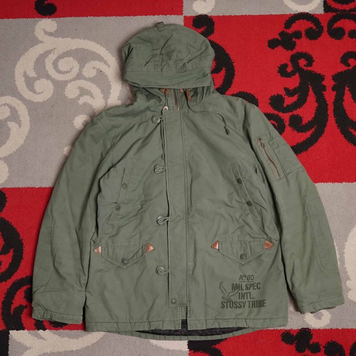 Vintage Stussy military jacket vintage rare | Grailed