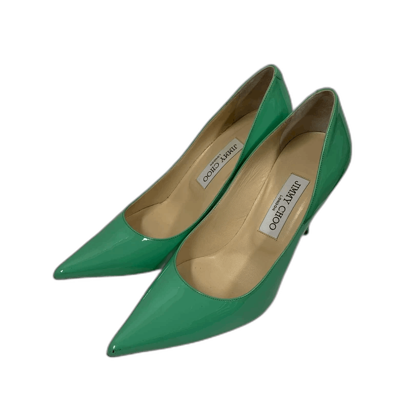 Jimmy Choo Jimmy Choo Green Patent Leather High Heels Size US 8 / IT 38 - 1 Thumbnail