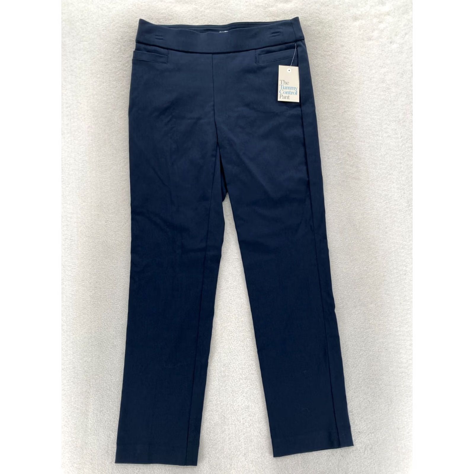 Croft & Barrow Croft & Barrow Tummy Control Pants Women's 4 Navy Blue Stretch Pull On Straight Size 27" / US 4 / IT 40 - 2 Thumbnail