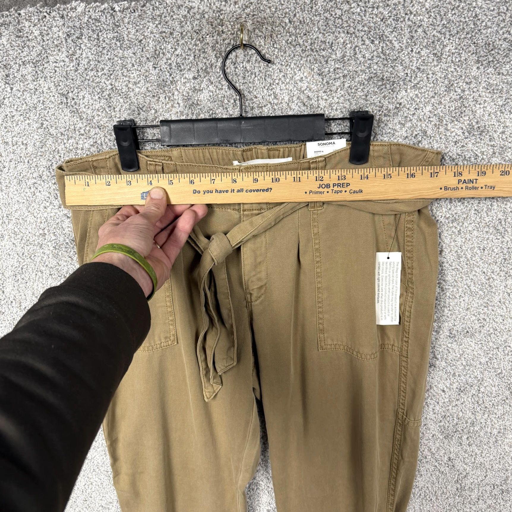 Vintage Sonoma Goods For Life Capri Pants 14 Capri Women Brown Twill with Belted Pockets Regular Inseam 27in Casual Summer Size 36" / US 14 / IT 50 - 2 Thumbnail