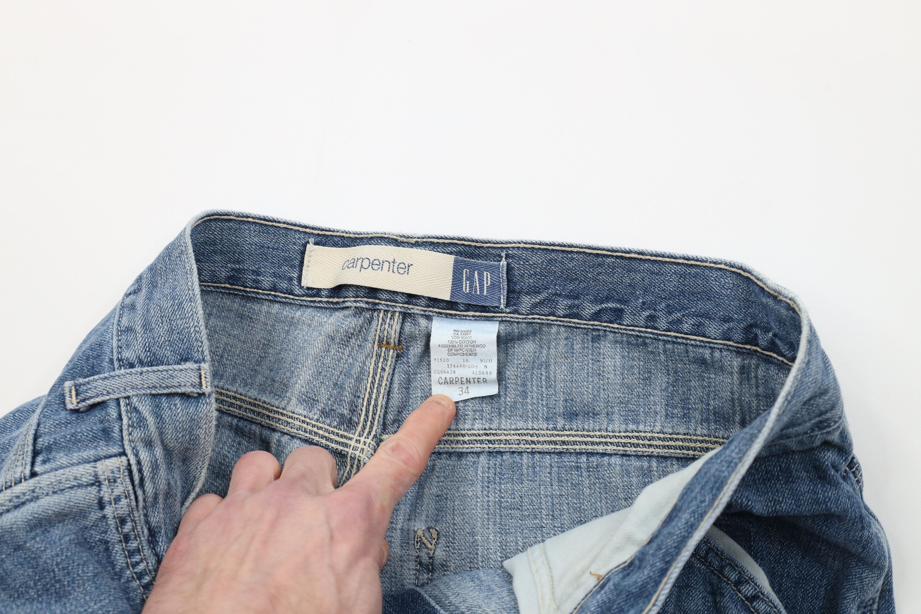 Gap Vintage 90s Gap Carpenter Denim Jean Shorts Blue Cotton Size US 34 / EU 50 - 8 Thumbnail