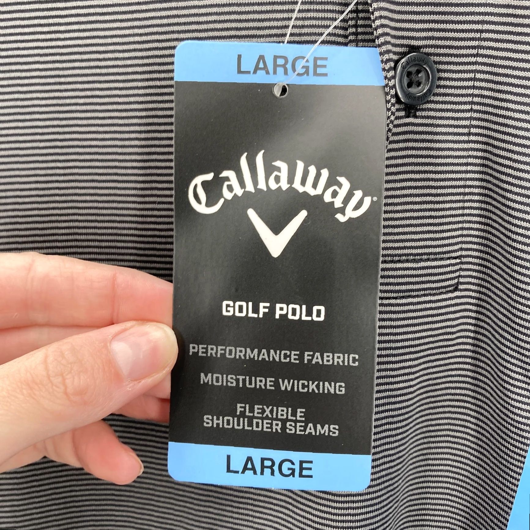 Callaway Callaway Polo Shirt Mens Large Black Micro Stripe Golf Moisture Wicking Preppy Shirt Mens L Black Stripe Polo Size US L / EU 52-54 / 3 - 7 Thumbnail