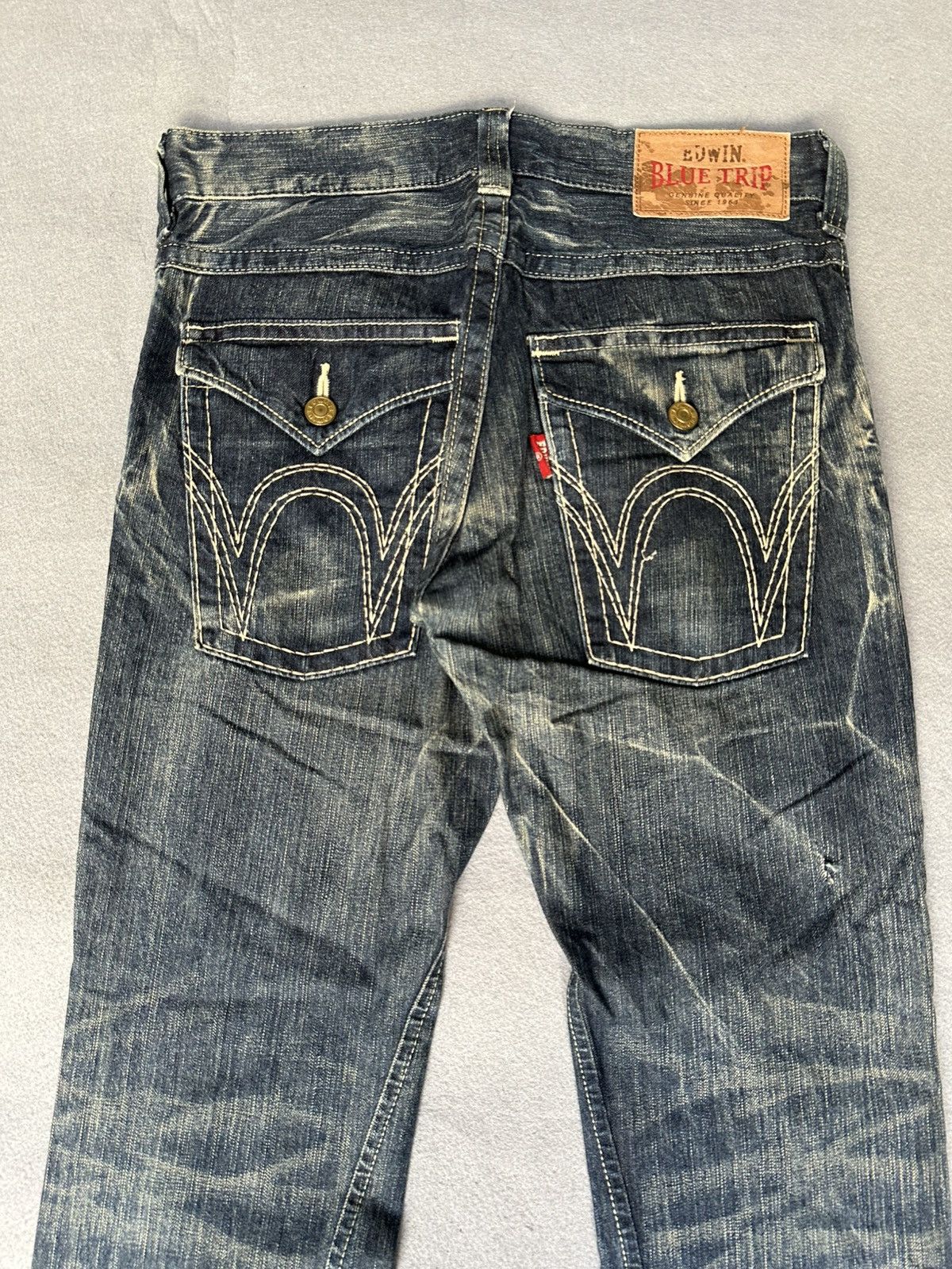 Japanese Brand FLARE Edwin Blue Trip Denim Size US 32 / EU 48 - 12 Thumbnail