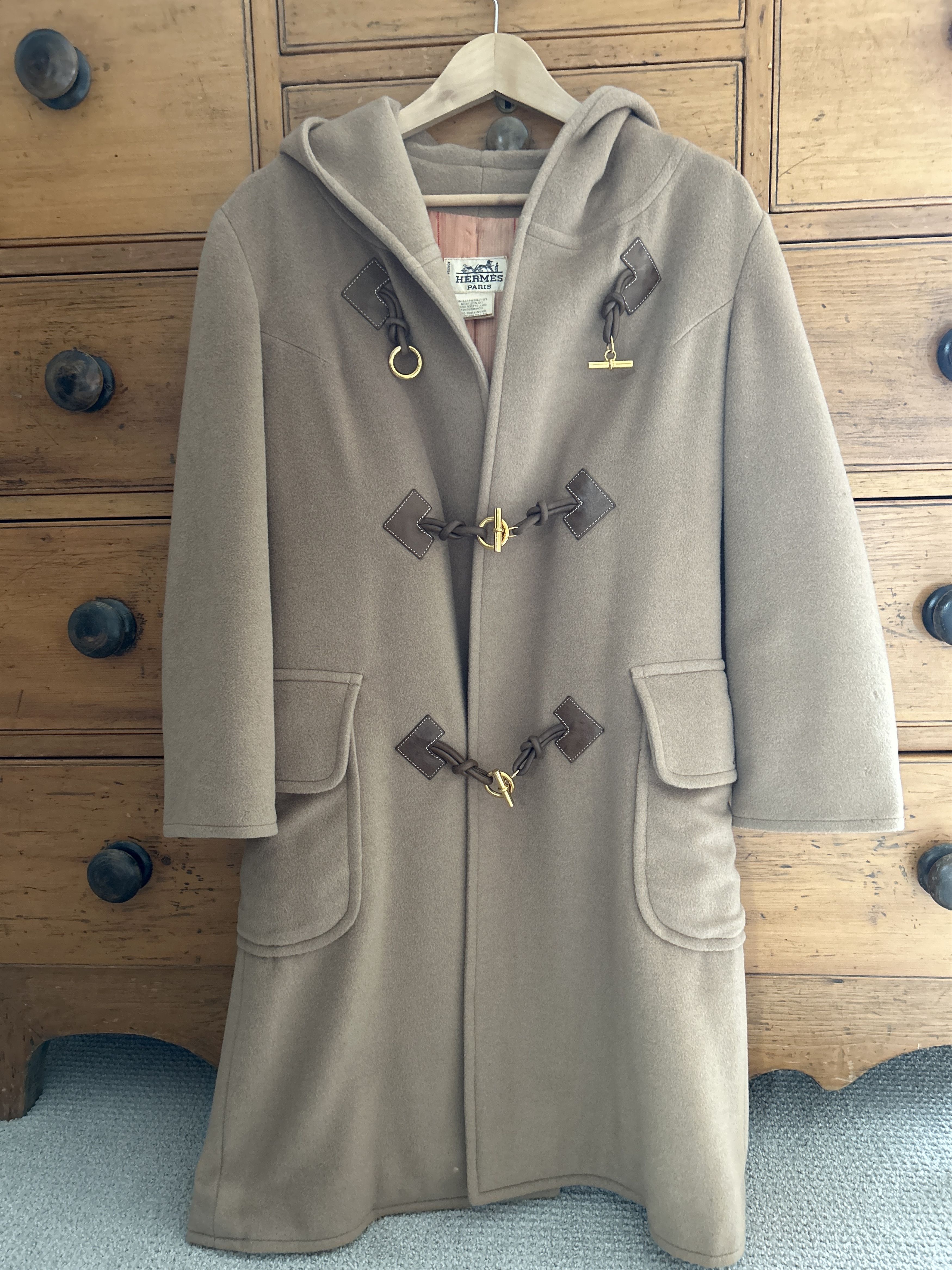 image of Hermes Vintage Duffle Coat - Camel Hair, Women's (Size XS)