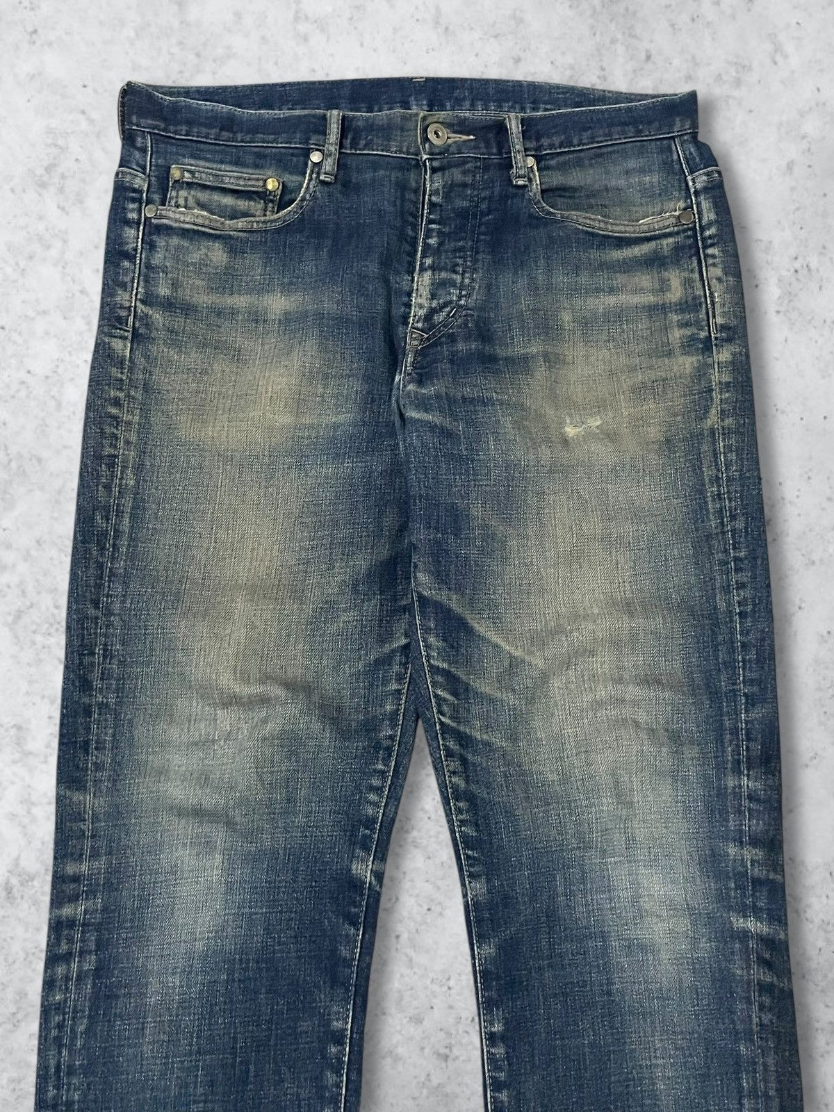 Number (N)ine Vintage Nano Universe Button Fly Blue Wash Loose Taper Jeans Size US 32 / EU 48 - 2 Thumbnail