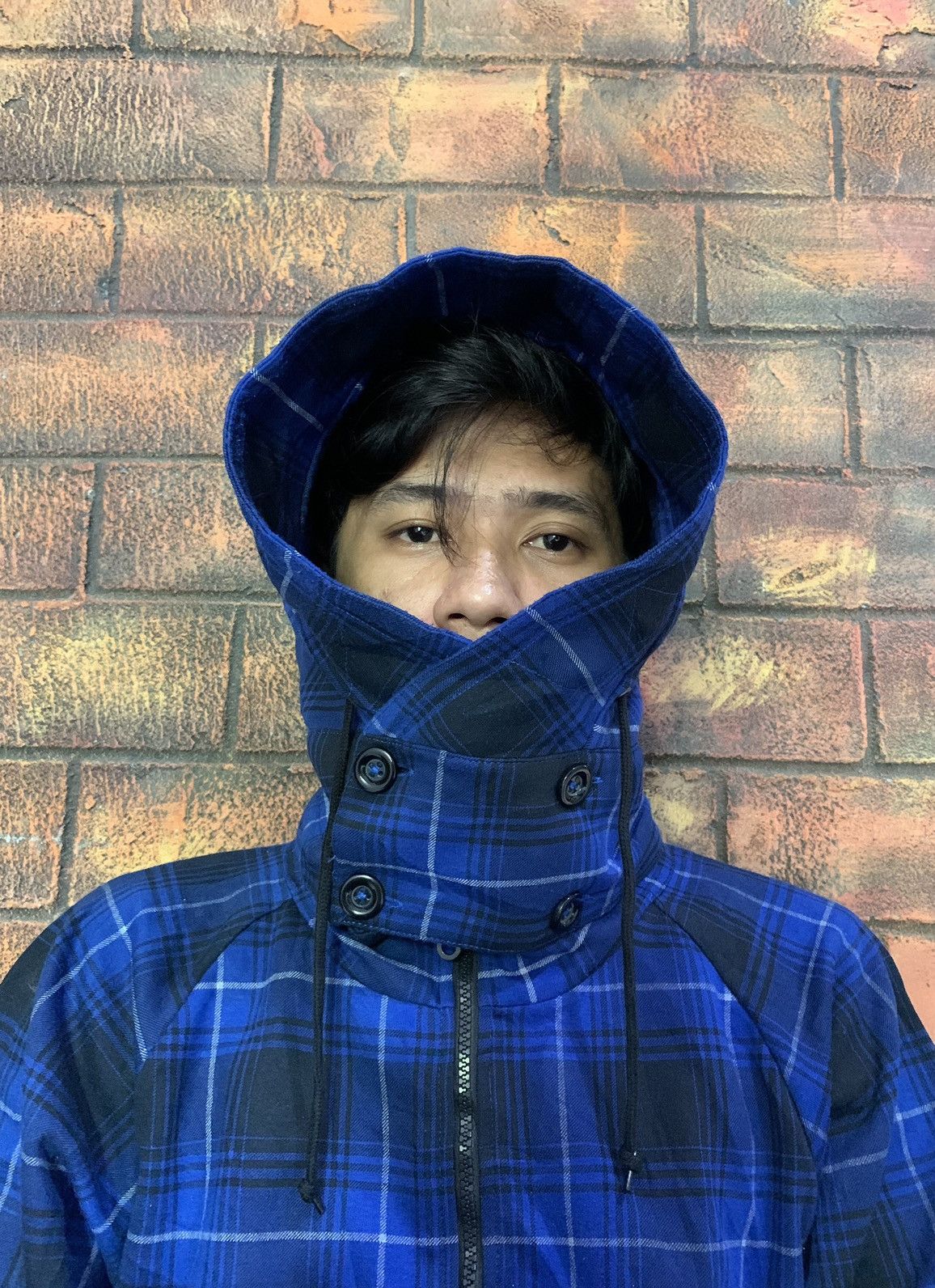 If Six Was Nine × Japanese Brand × Le Grande Bleu (L.G.B.) Jungle Strom Tartan Hoodies with mask Size US L / EU 52-54 / 3 - 5 Thumbnail