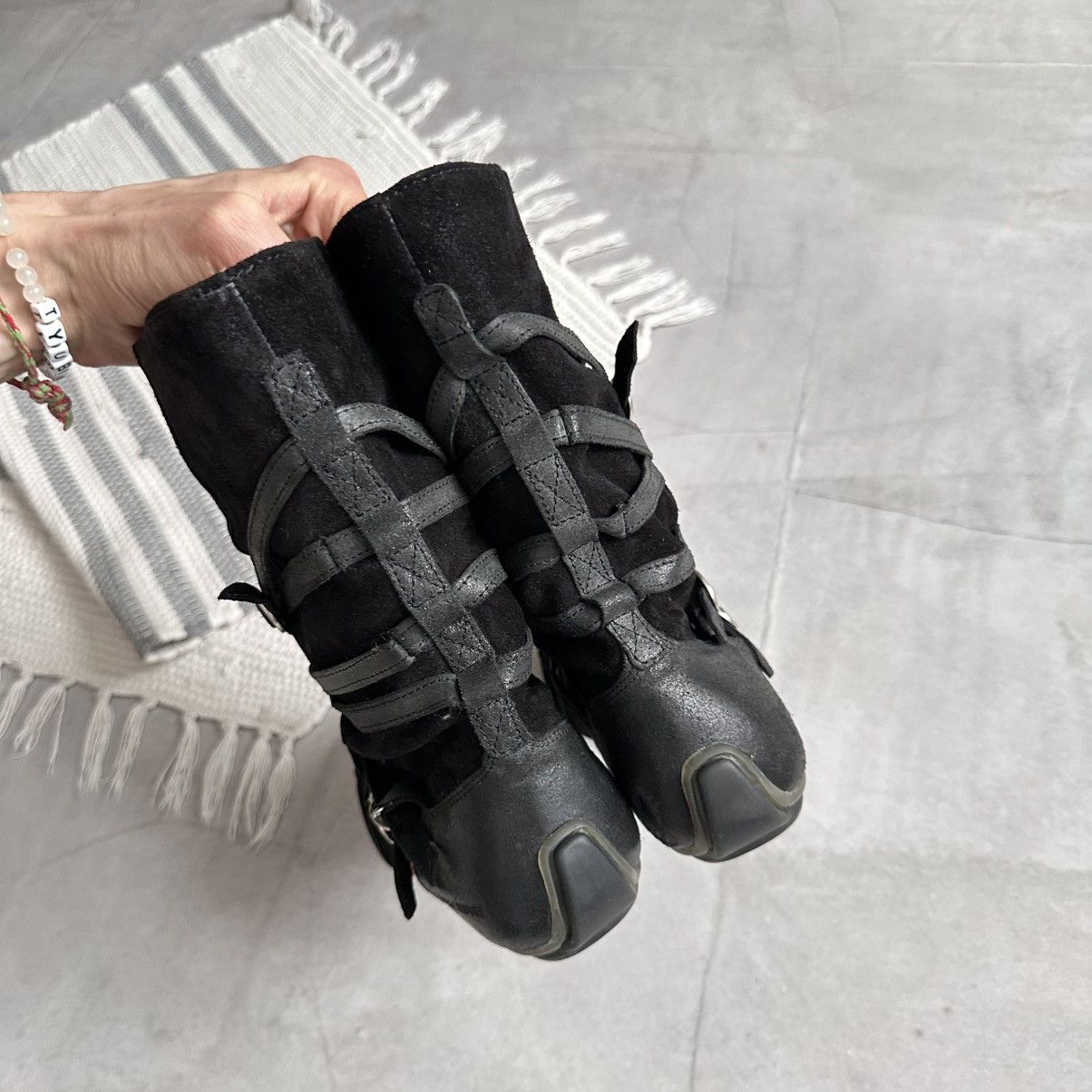 Dirk Bikkembergs 00s Wrap Straps Boxing Biker Boots As 98 Rick Owens Vibe Size US 8 / IT 38 - 9 Thumbnail