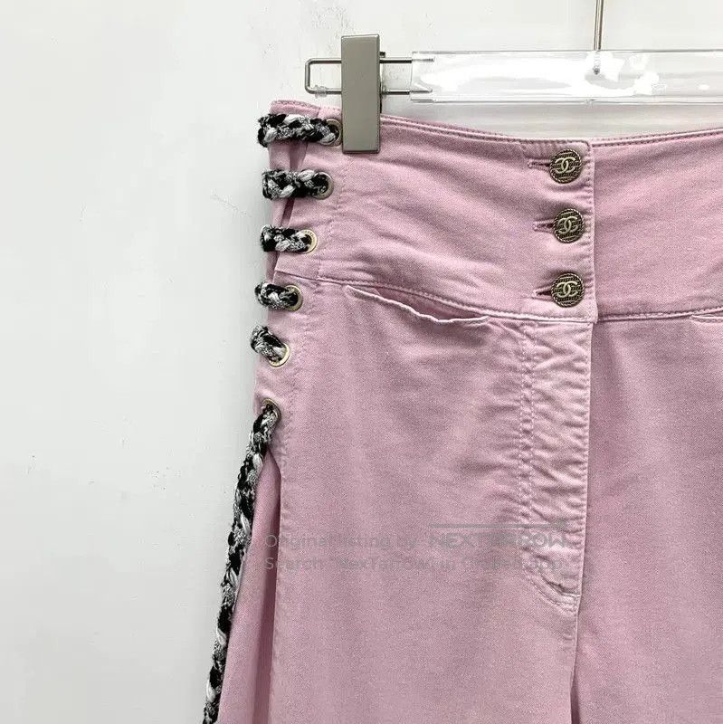Chanel Chanel Pink Cotton Women's Denim Pants . Size 23" - 2 Thumbnail
