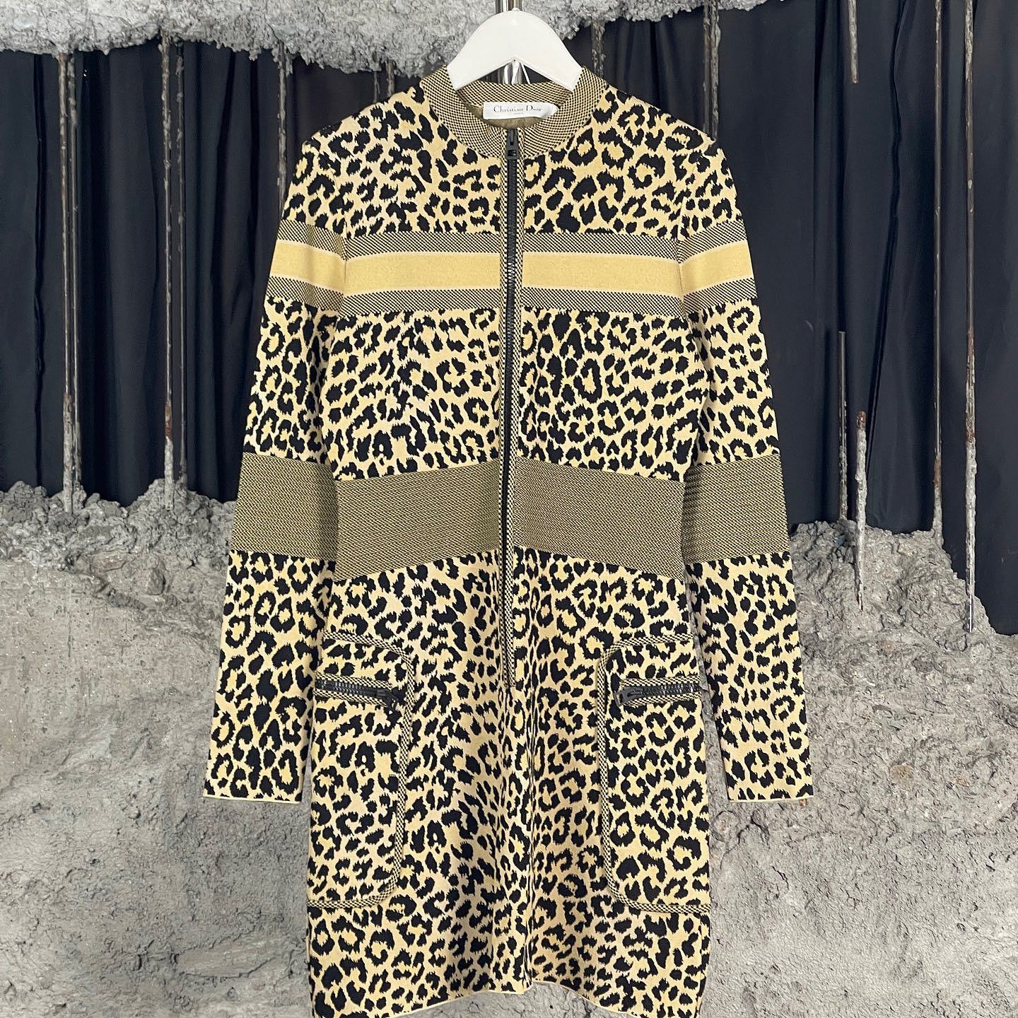 Dior Dior Leopard Knit Mini Dress FR 38 Size S / US 4 / IT 40 - 1 Thumbnail
