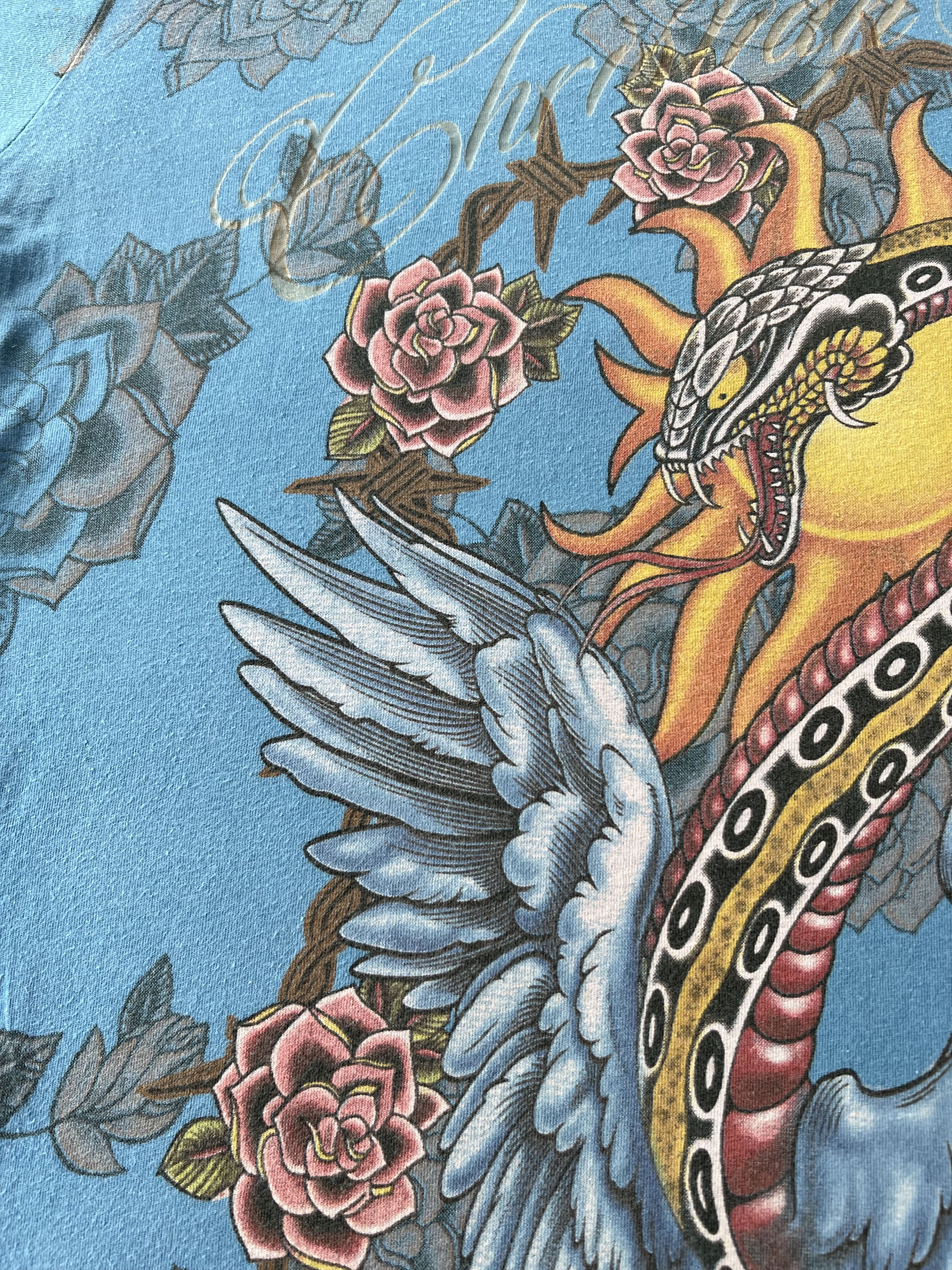 Christian Audigier Christian Audigier Ed Hardy Snake Rose Tattoo Y2k T-shirt Size US M / EU 48-50 / 2 - 6 Thumbnail