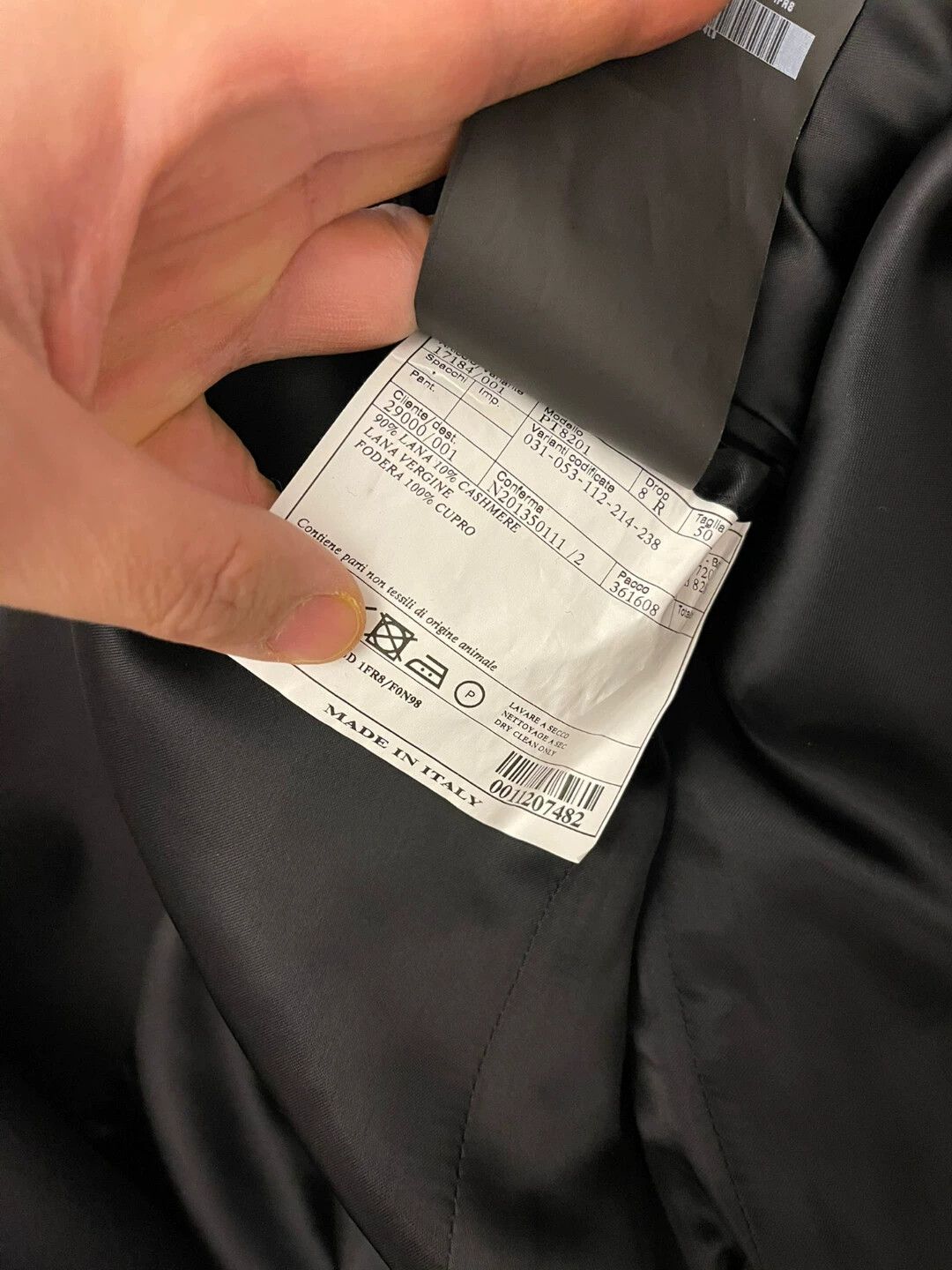 Prada Prada 2024 High Fashion 100% Cashmere Coat Black/Red Collar Size 50R - 7 Thumbnail