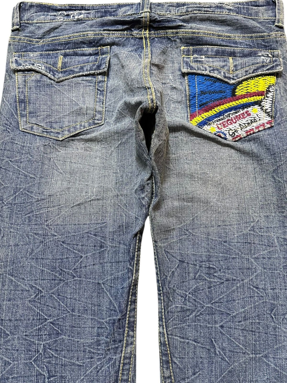 Japanese Brand Vintage Heritage Stone Baggy Wide Leg Grunge Distress Denim Size US 37 - 5 Thumbnail