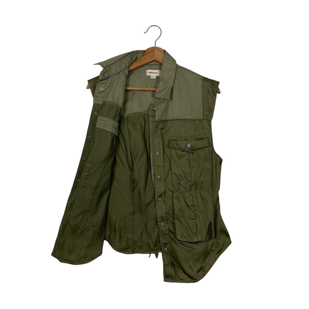 Diesel DIESEL Snap Button Green Vest #1671-C74 Size US M / EU 48-50 / 2 - 6 Thumbnail