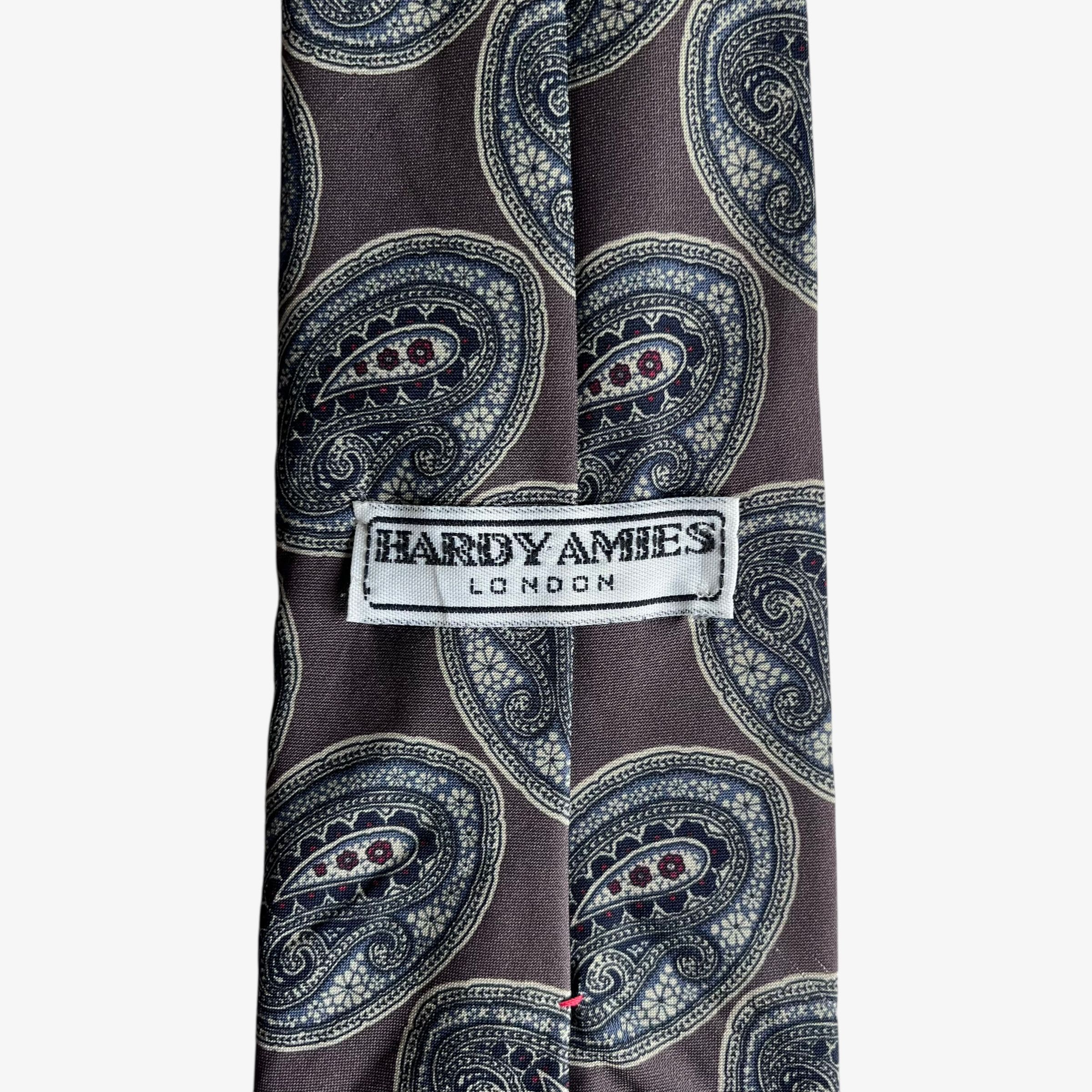 Hardy Amies Vintage 90s Hardy Amies Paisley Print Brown Silk Tie Size ONE SIZE - 2 Thumbnail