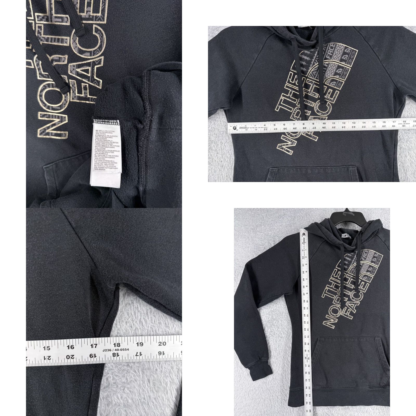 The North Face The North Face Hoodie Women Medium Black Pullover Sweater Floral Logo Pocket Cotton Blend Size M / US 6-8 / IT 42-44 - 8 Thumbnail