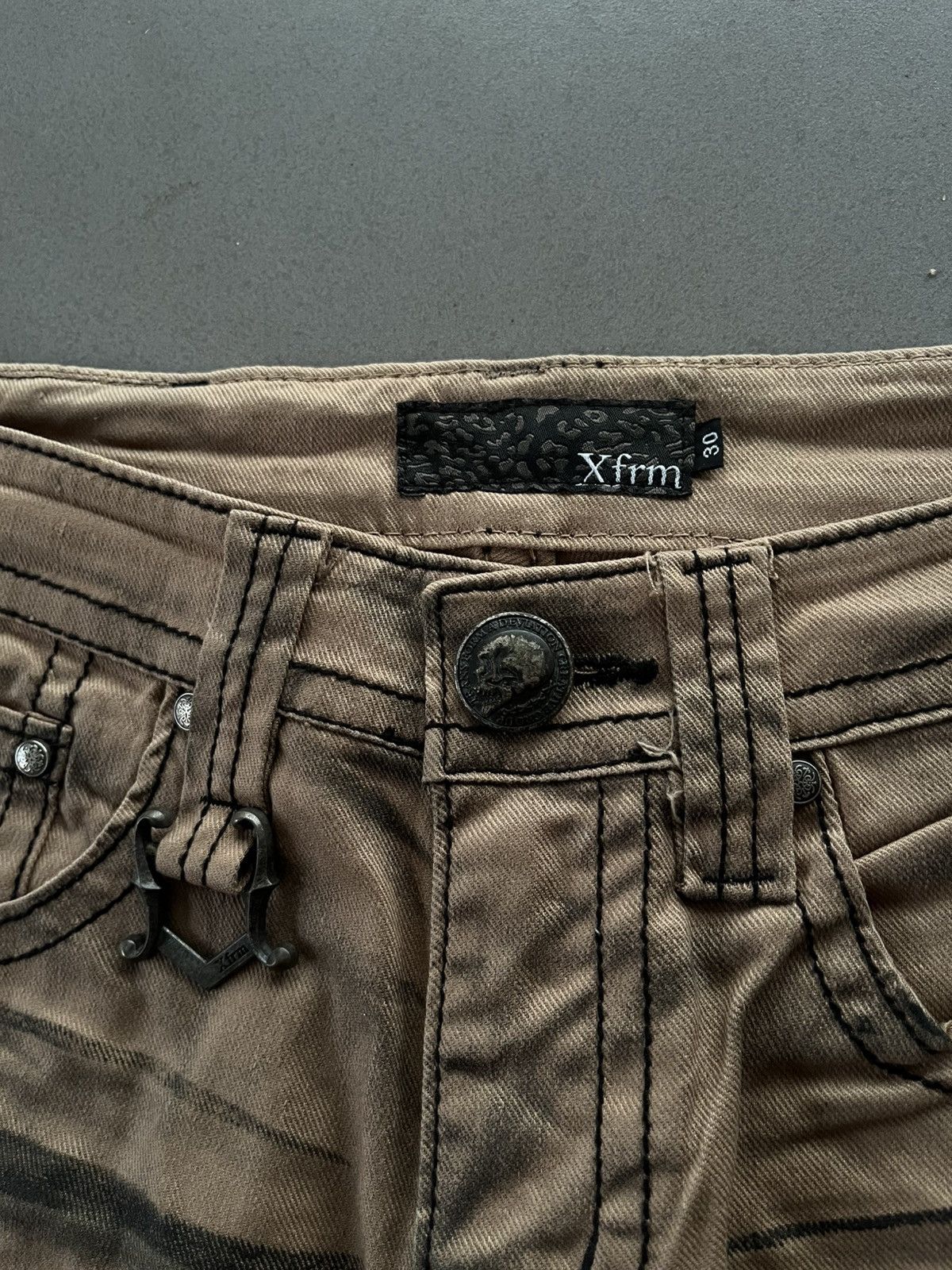14th Addiction JAPANESE XFRM FADED PATTERN FLARE BOOTCUT SEDITIONARIES PUNK Size US 30 / EU 46 - 8 Thumbnail