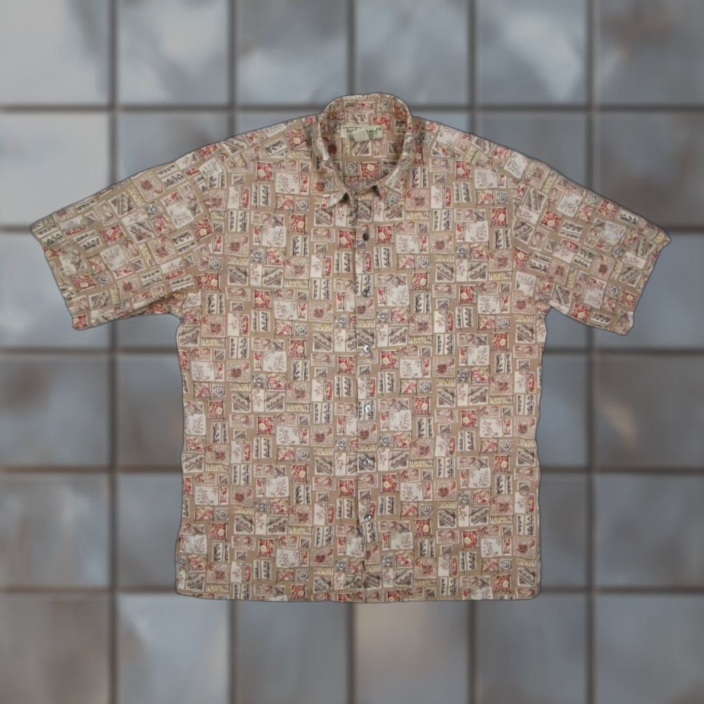 Tori Richard Tori Richard Shirt Mens Medium Beige Button Up Hawaiian Floral Short Sleeve Cotton Lawn Made in USA Size US M / EU 48-50 / 2 - 1 Thumbnail