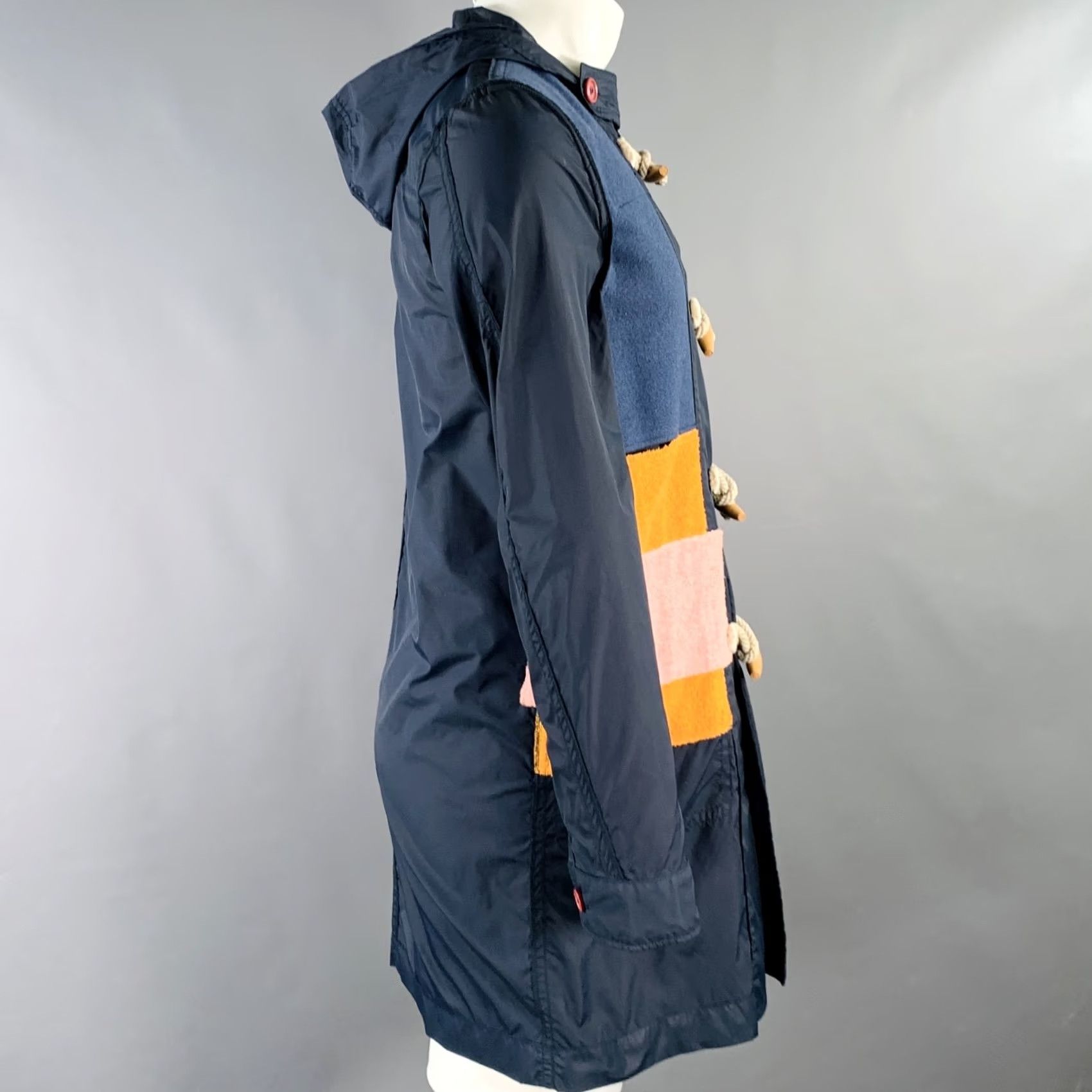 Comme des Garcons Girl COMME des GARCONS SHIRT Coat Size S Navy Multi Color Hooded Color Block Toggle Coat Size US S / EU 44-46 / 1 - 3 Thumbnail