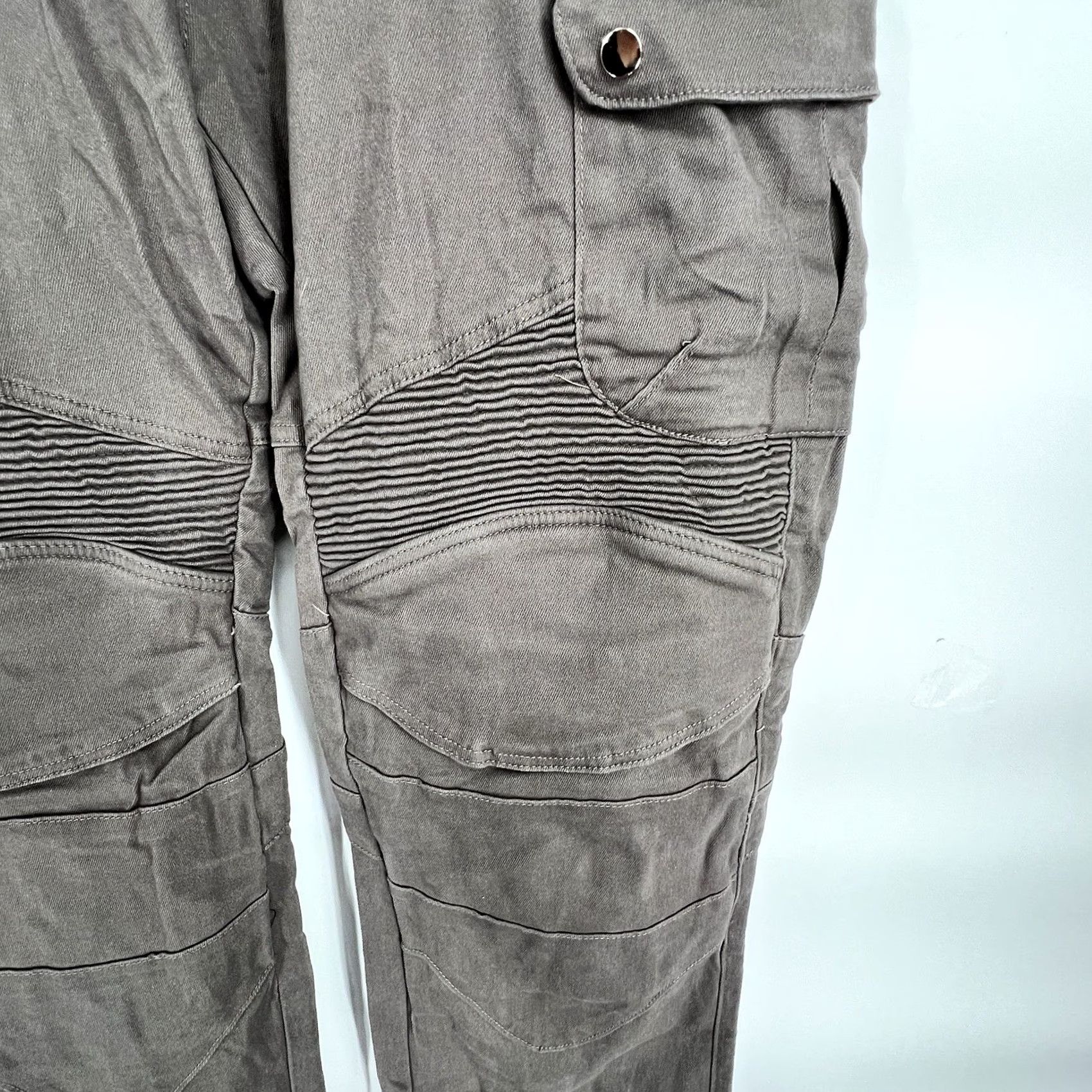 Vintage NBT Clothing Men Pants Gray Cargo Twill 40x32 Motorcycle Moto Safety Casual Slim Fit Zip Front Pockets Womens? Size US 40 / EU 56 - 5 Thumbnail
