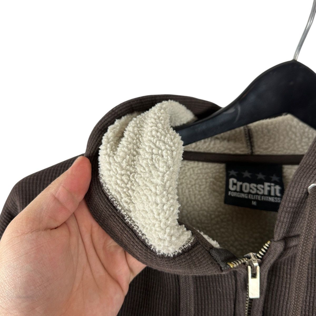 Vintage Vintage Y2K CrossFit Waffle Knit Sherpa Lined Hoodie Size US M / EU 48-50 / 2 - 8 Thumbnail