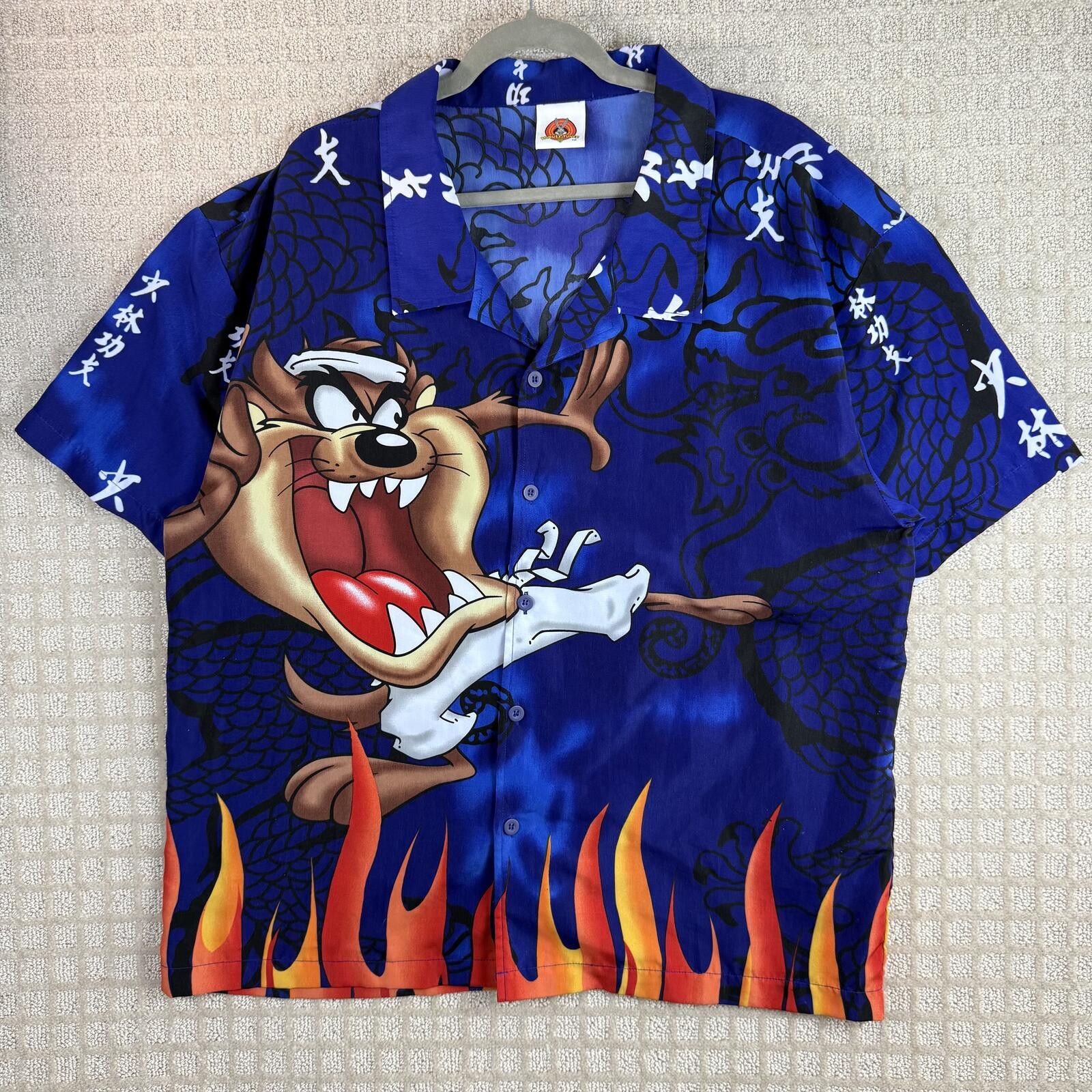 Other vintage looney tunes taz dragon flame button up shirt Size US L / EU 52-54 / 3 - 1 Thumbnail