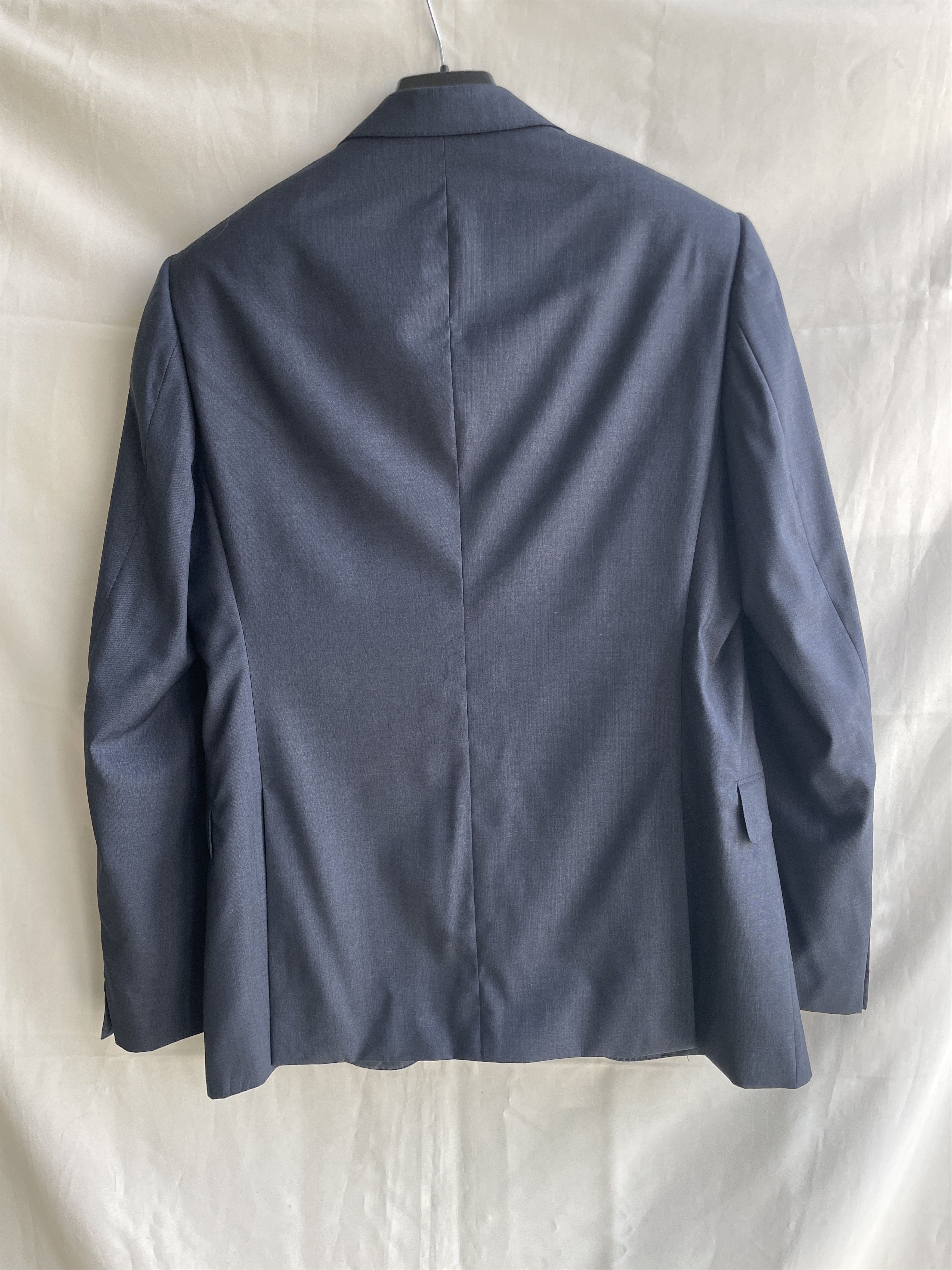 Armani Collezioni Armani Collezioni Navy Solid Wool Silk Suit Size EUR 50R Size 40R - 3 Thumbnail