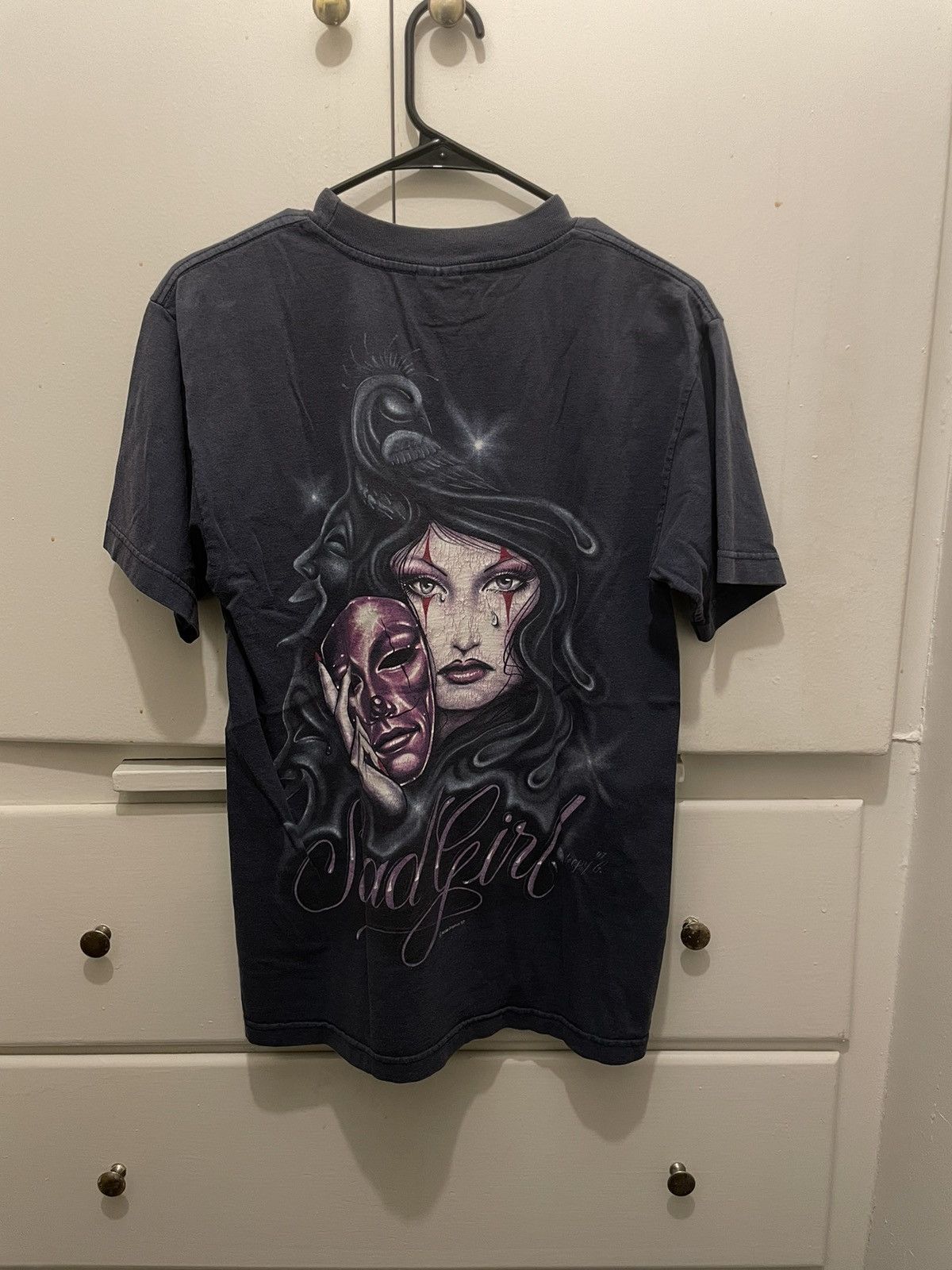 Vintage Vintage “Sad Girl” T-Shirt Size US M / EU 48-50 / 2 - 1 Thumbnail