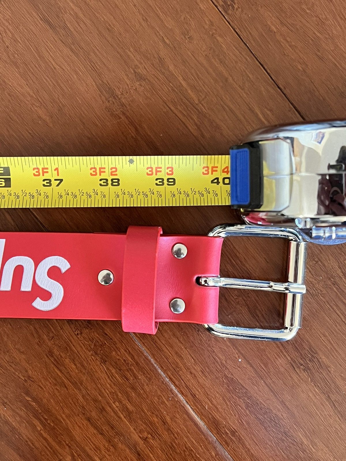 Supreme Supreme Repeat Leather Belt Red S/M | Grailed 