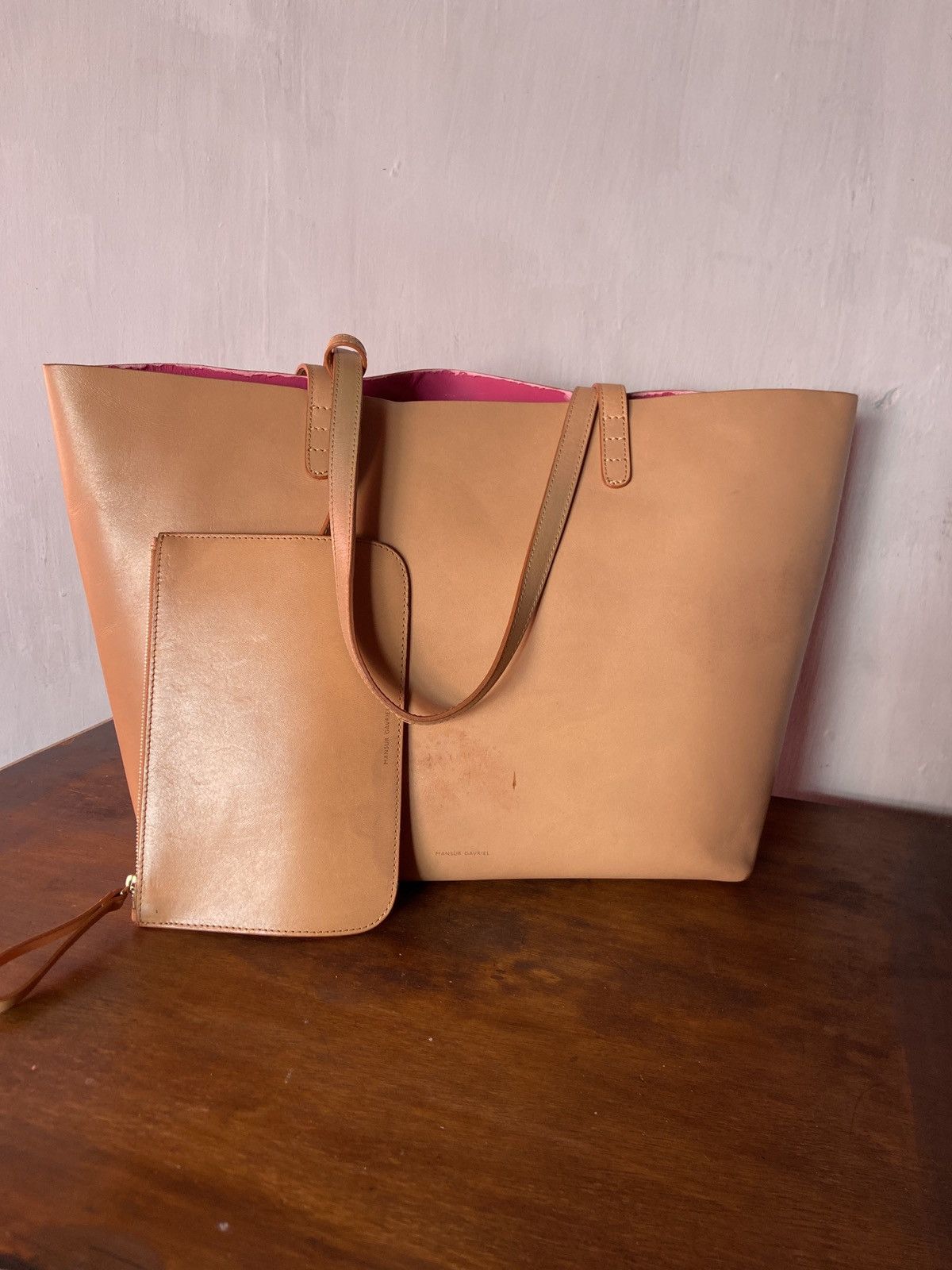 Mansur Gavriel Tote Bag Leather in Orange, Women's
