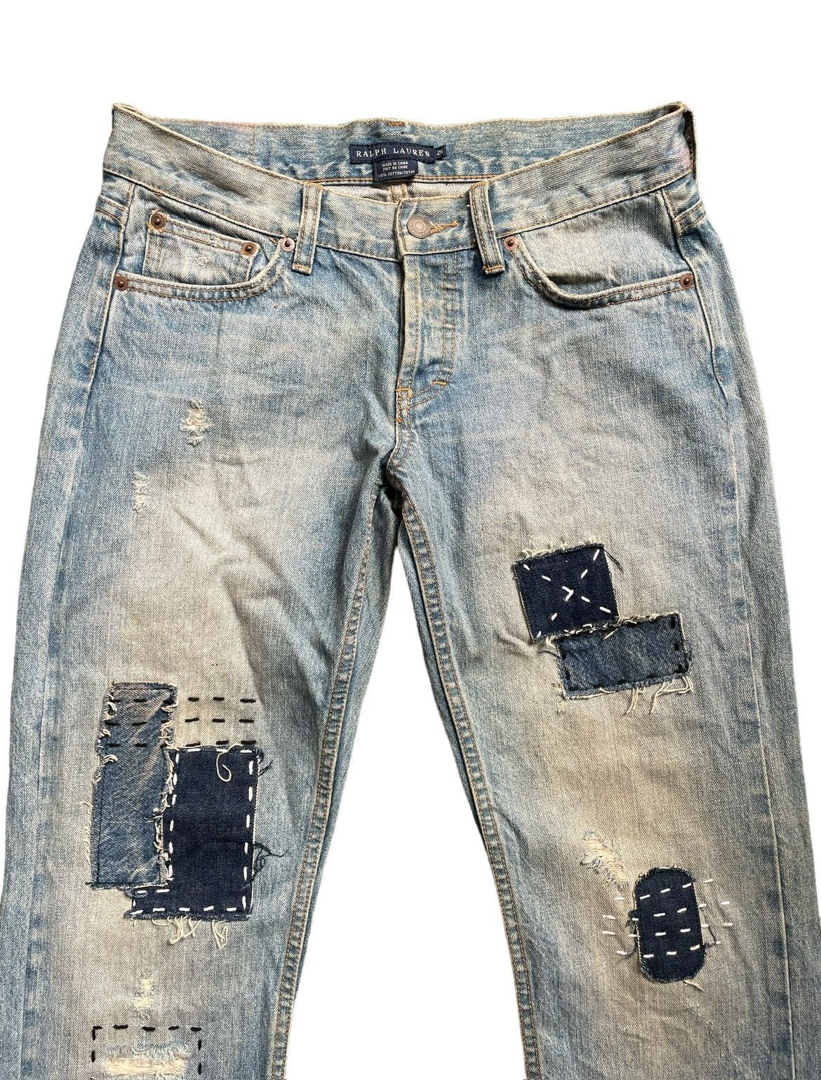 Ralph Lauren Vintage Ralph Lauren Custom Patchwork Jeans Size 28" / US 6 / IT 42 - 2 Thumbnail