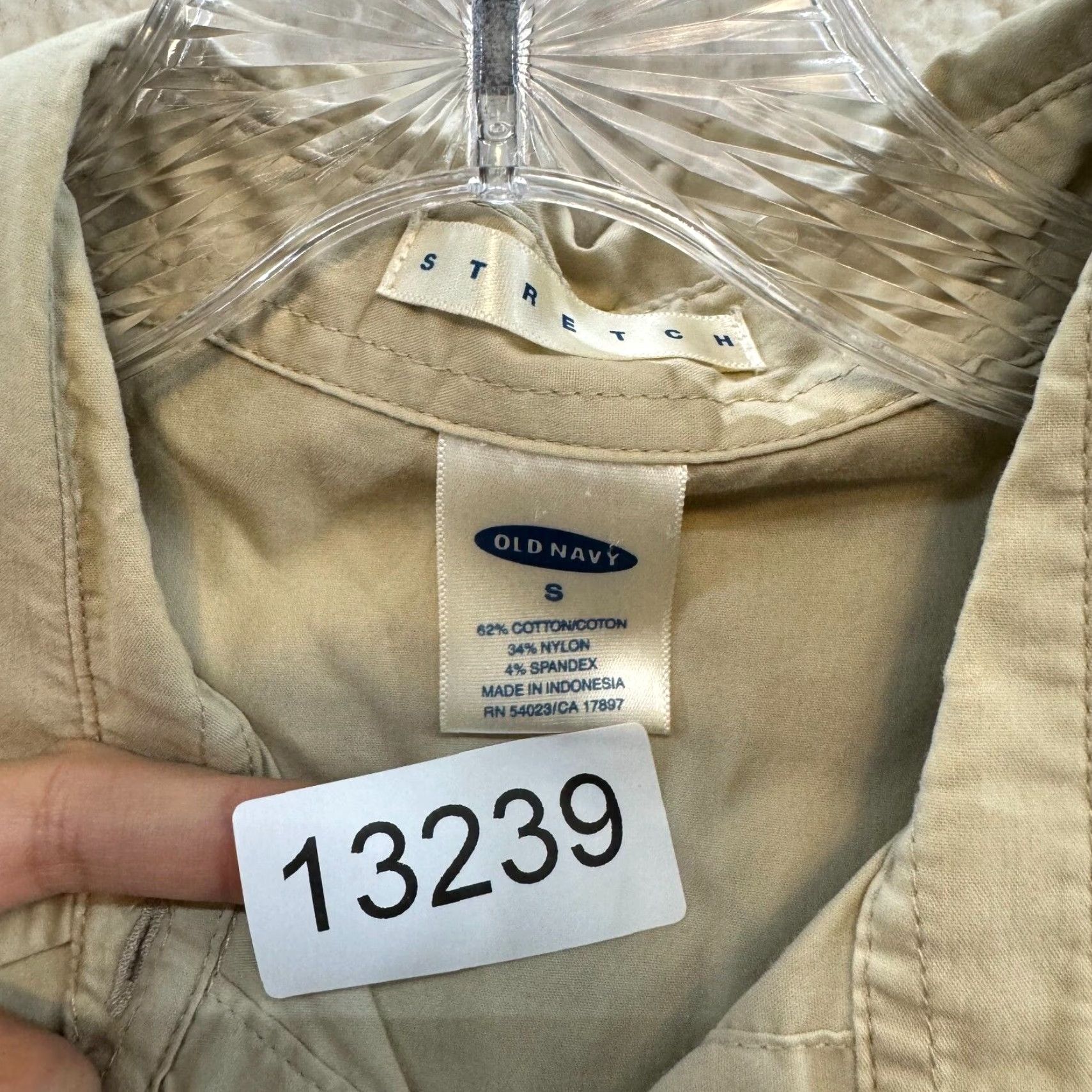 Old Navy Y2K Vintage Button Top Blouse M Khaki Tan Corpcore Office Fairy Grunge Shirt Womens Mens Size M / US 6-8 / IT 42-44 - 6 Thumbnail