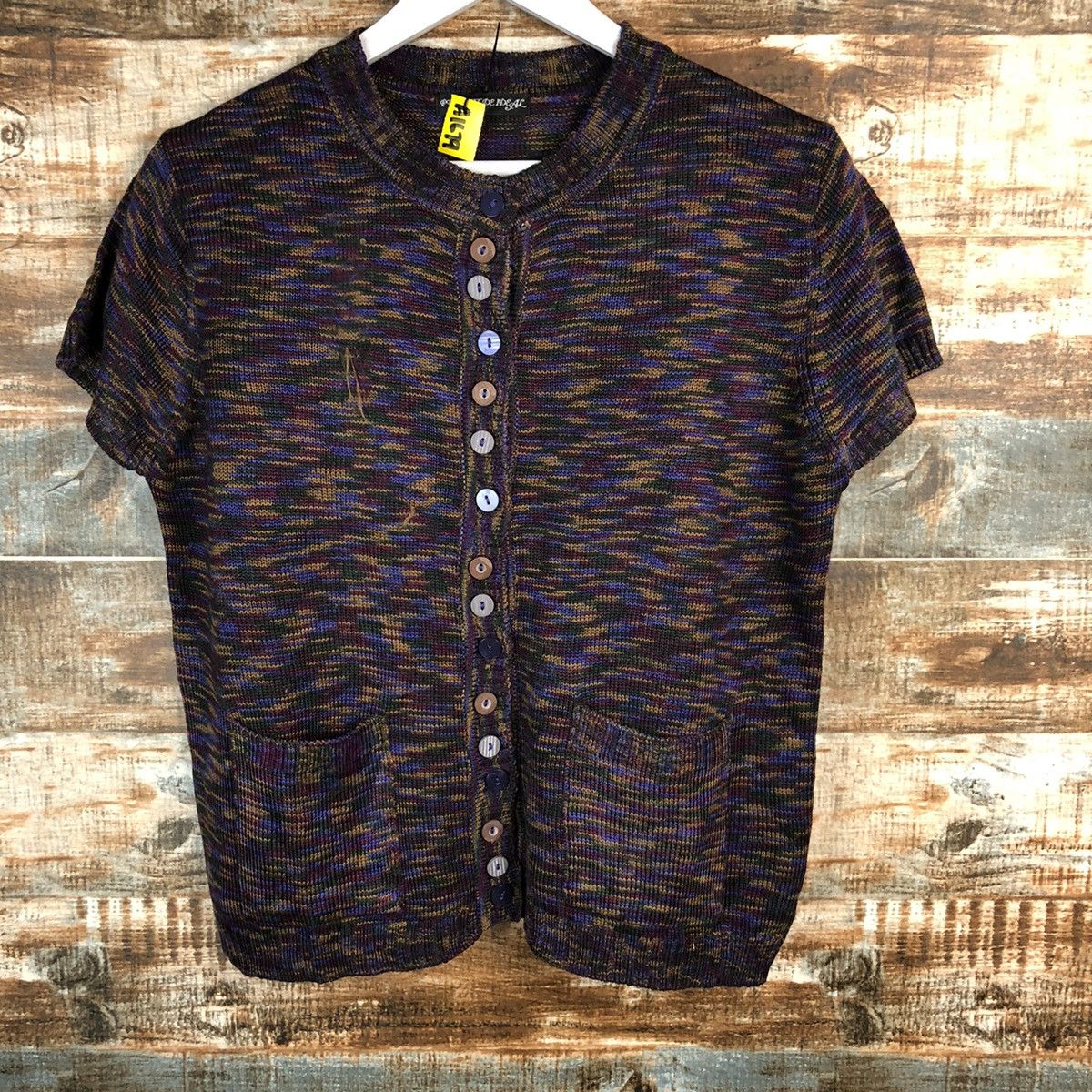 Japanese Brand Pursuft Deideal Purple Cardigan vintage Knitwear #A1679 Size M / US 6-8 / IT 42-44 - 3 Thumbnail