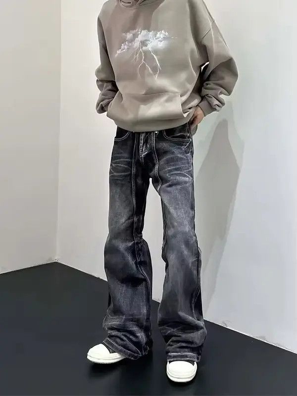 Japanese Brand Matsuoka x Endo Y2K Style BlackFlare Jeans Size US 32 / EU 48 - 3 Thumbnail