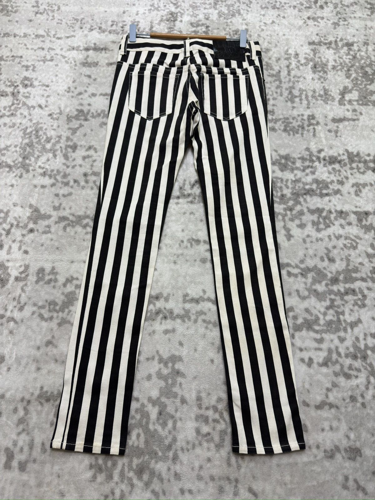 Japanese Brand GLAM ROCK BY ZIDDY Striped Low Rise Super Skinny Pants Size 28" / US 6 / IT 42 - 2 Thumbnail