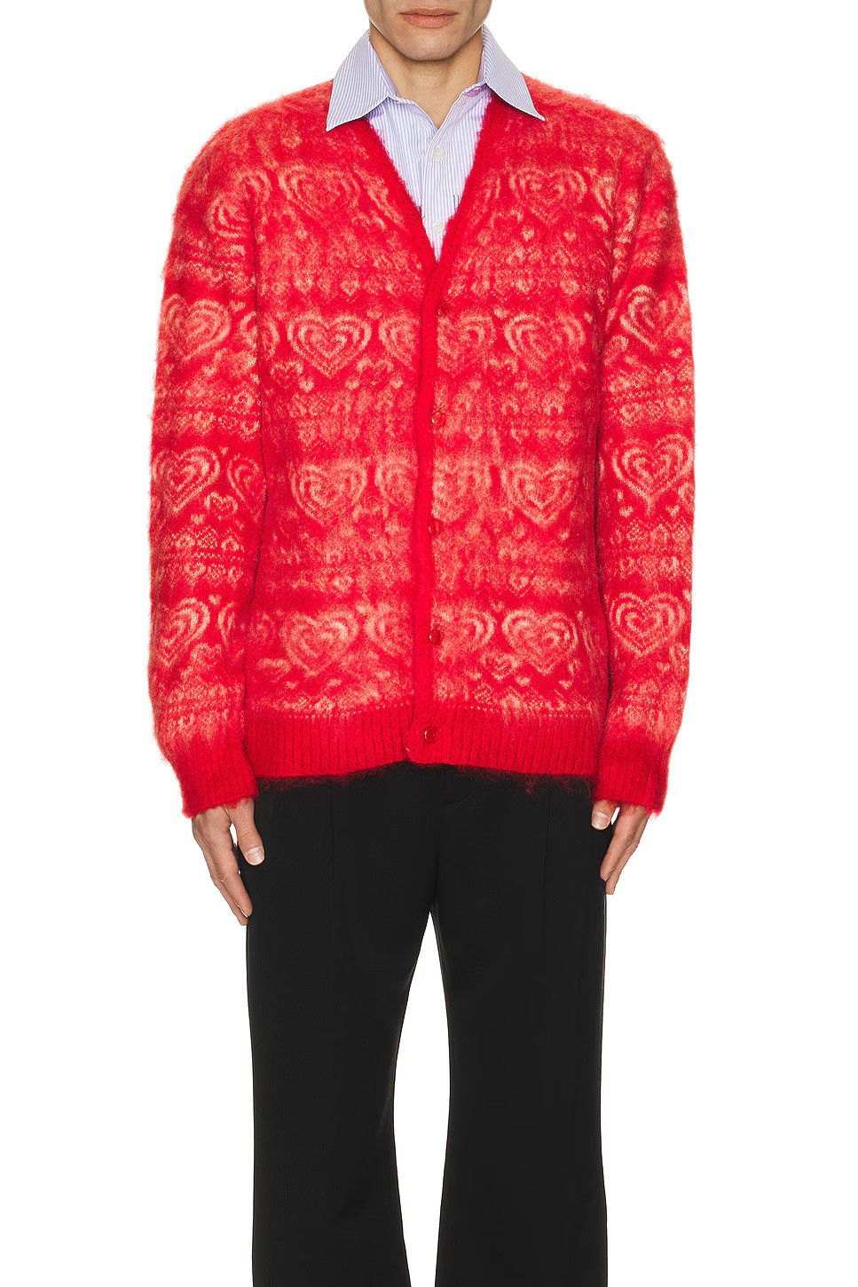 Needles o1h1sh10525 Heart Mohair Cardigan in Red Size US L / EU 52-54 / 3 - 3 Thumbnail
