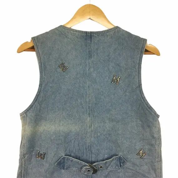Vintage EASY MONDRIAN Blue Denim Vest Casual Clothing Made in Italy Size S / US 4 / IT 40 - 6 Thumbnail