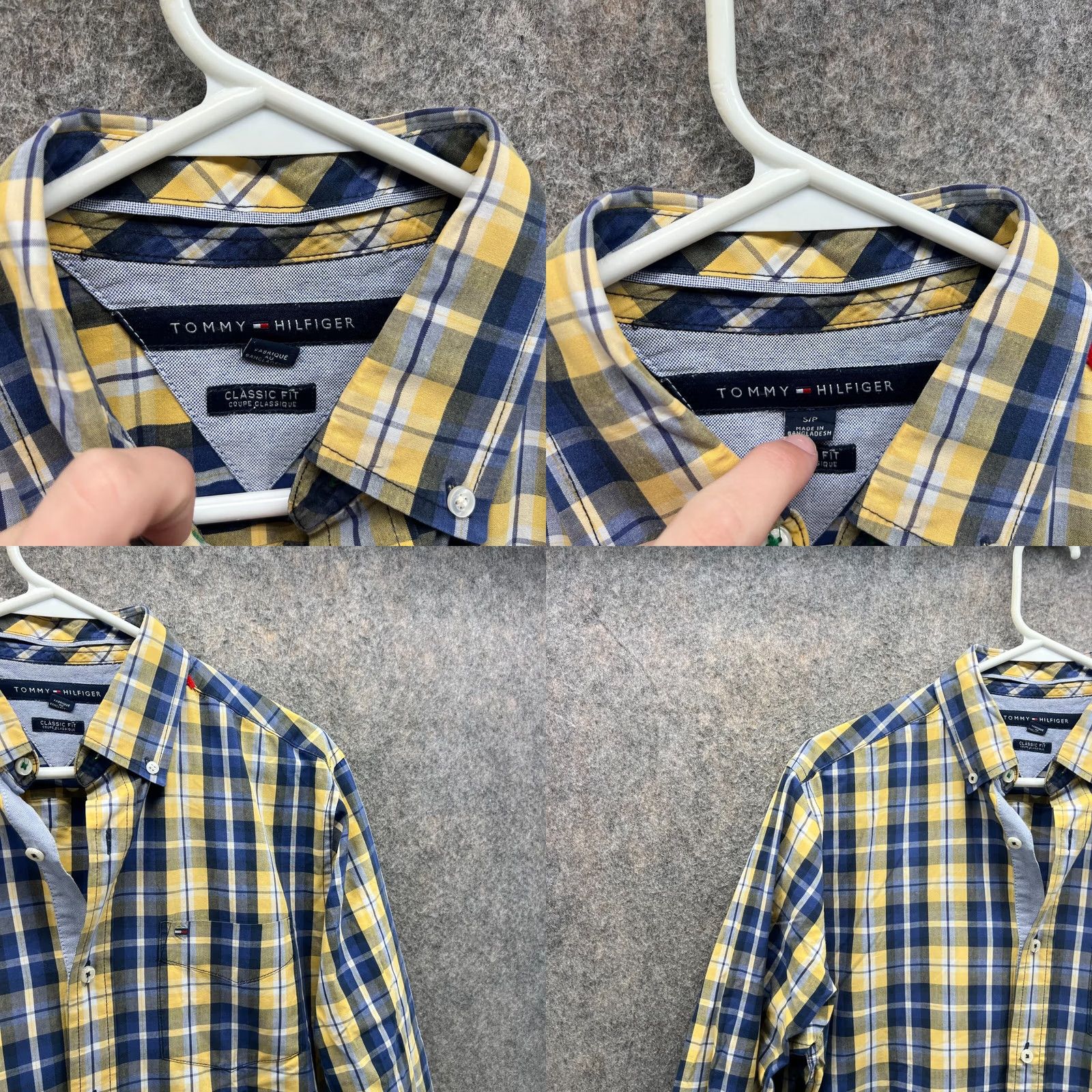 Tommy Hilfiger Tommy Hilfiger Shirt Men Small Adult Yellow Plaid Button-Down Classic Fit Knit Cotton Long Sleeve Regular Button-Up Collared Size US S / EU 44-46 / 1 - 8 Thumbnail
