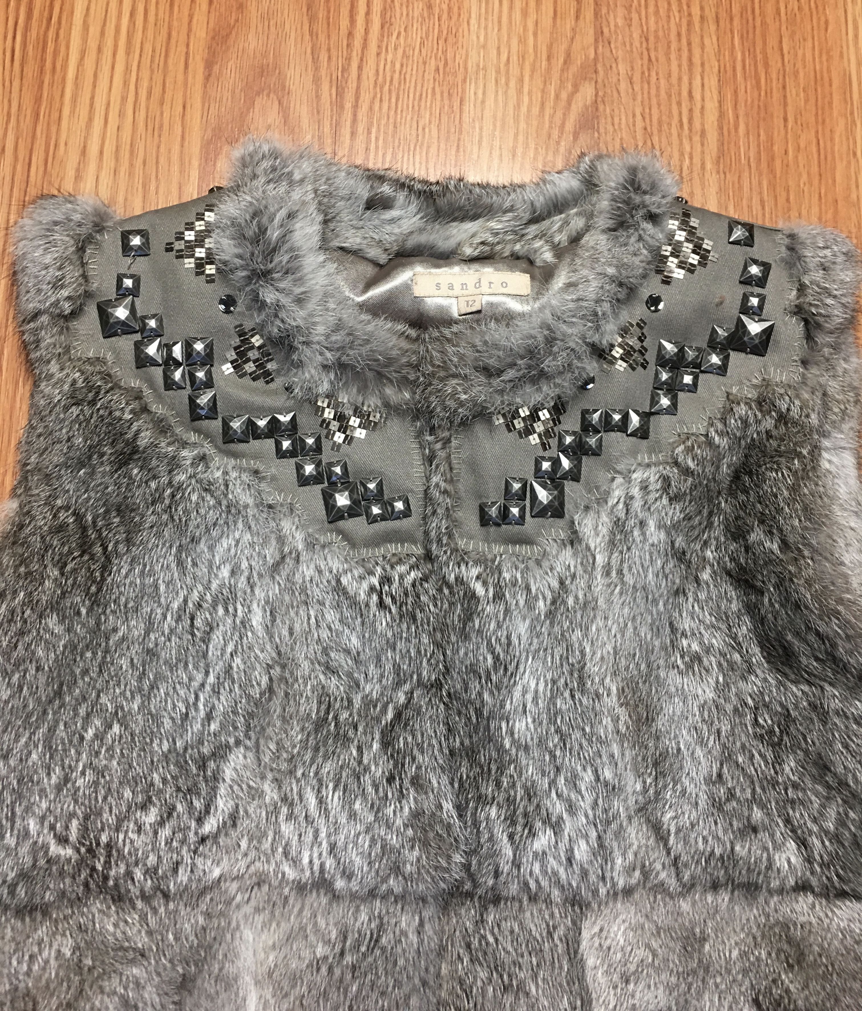 Sandro Sandro Paris Rabbit Fur Vest Jacket Size T2/ M Size M / US 6-8 / IT 42-44 - 10 Thumbnail